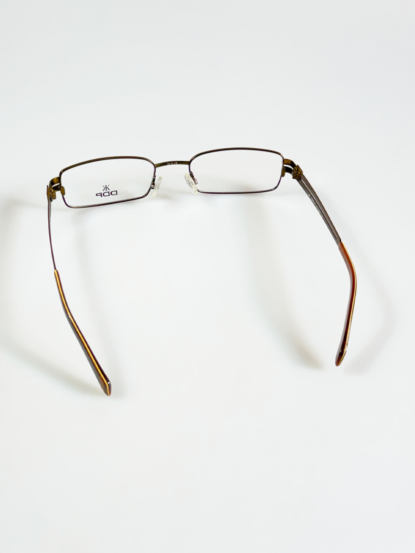 90's DDP Bronze Slim Square Metal Frame Glasses