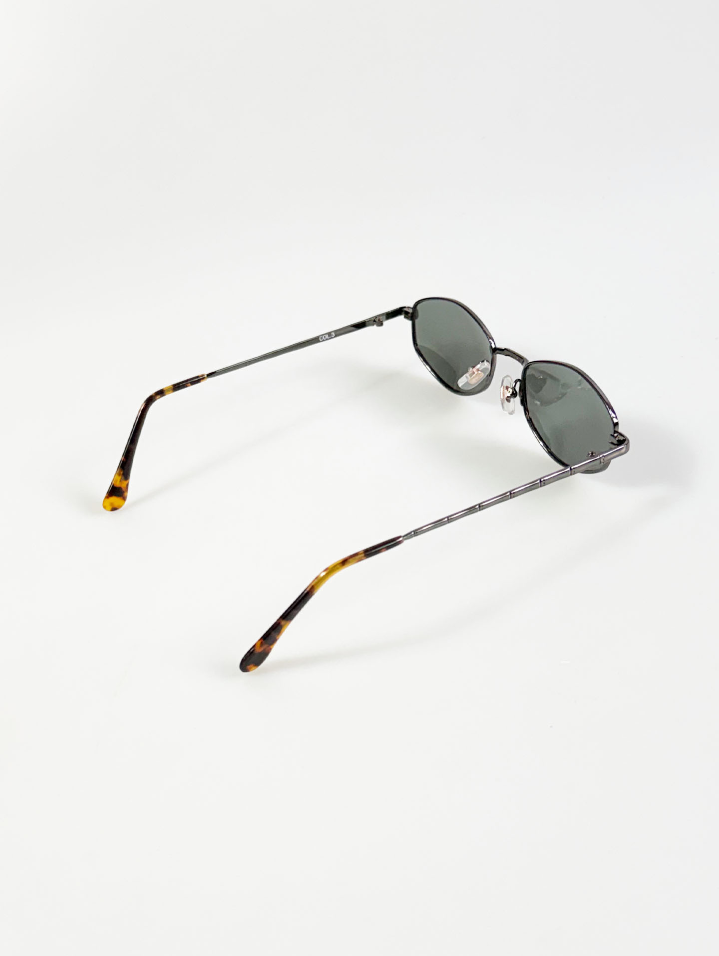 Gunmetal Slim Oval Metal Sunglasses