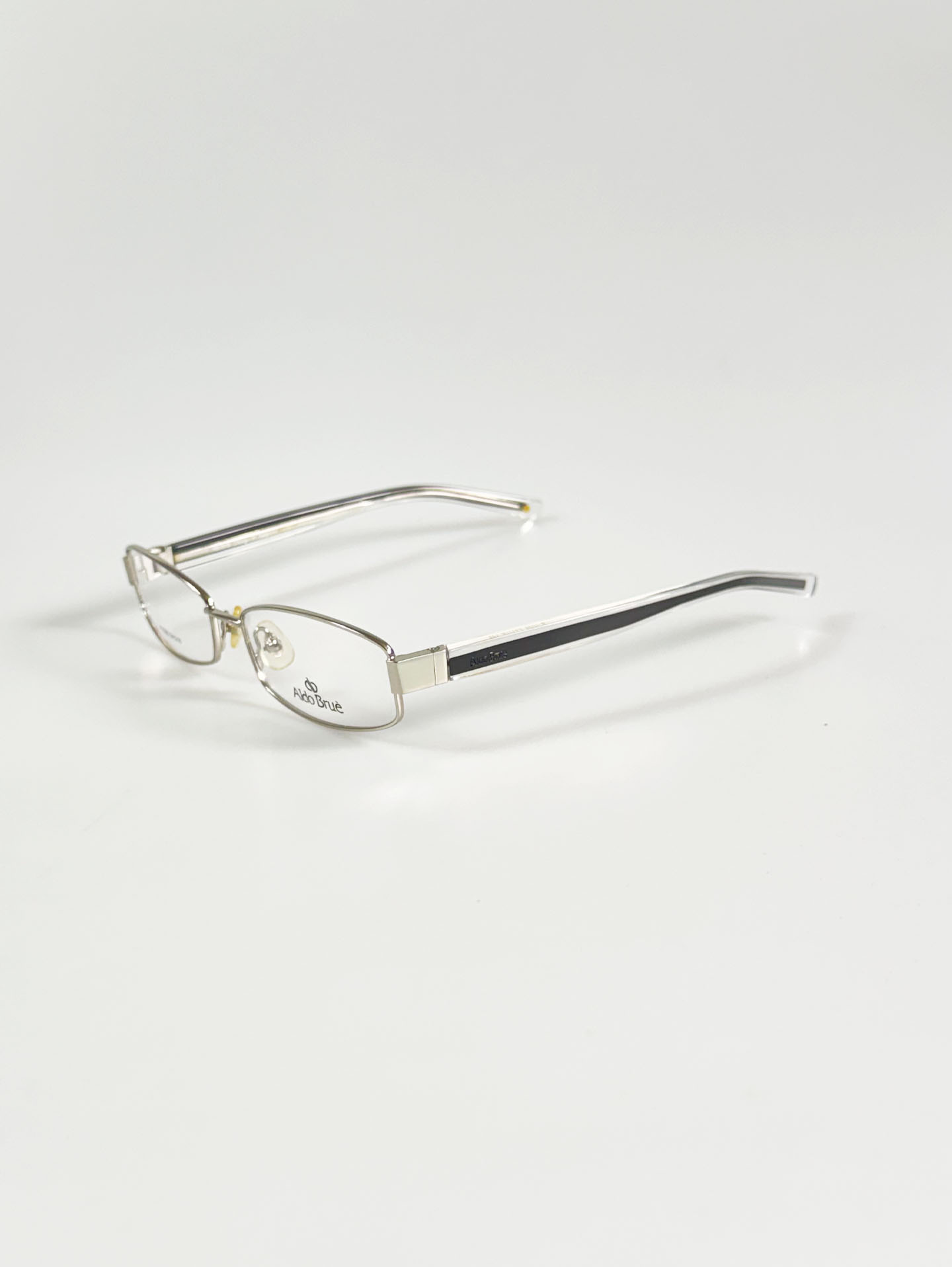 Aldo Brue Silver Slim Square Metal Glasses