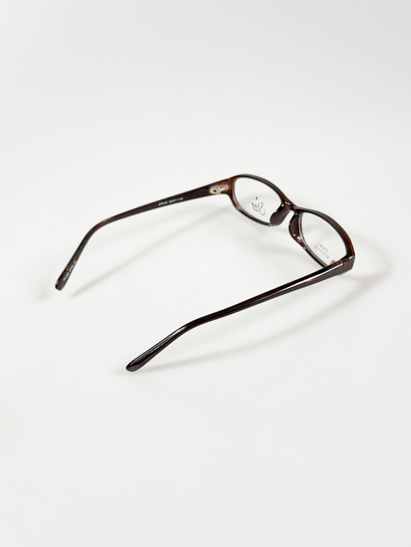 STAR Brown Slim Oval Horn-Rim Frame Glasses
