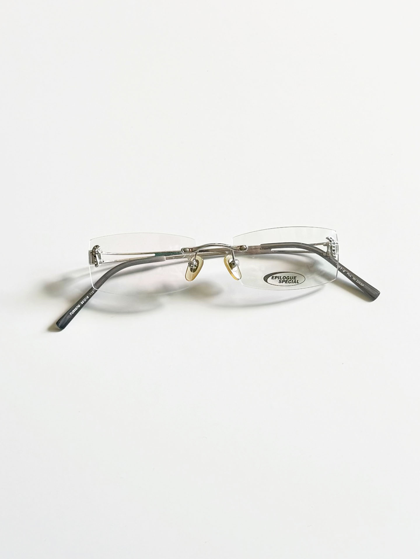 EPILOGUE Rimless Square Silver Metal Frame Glasses