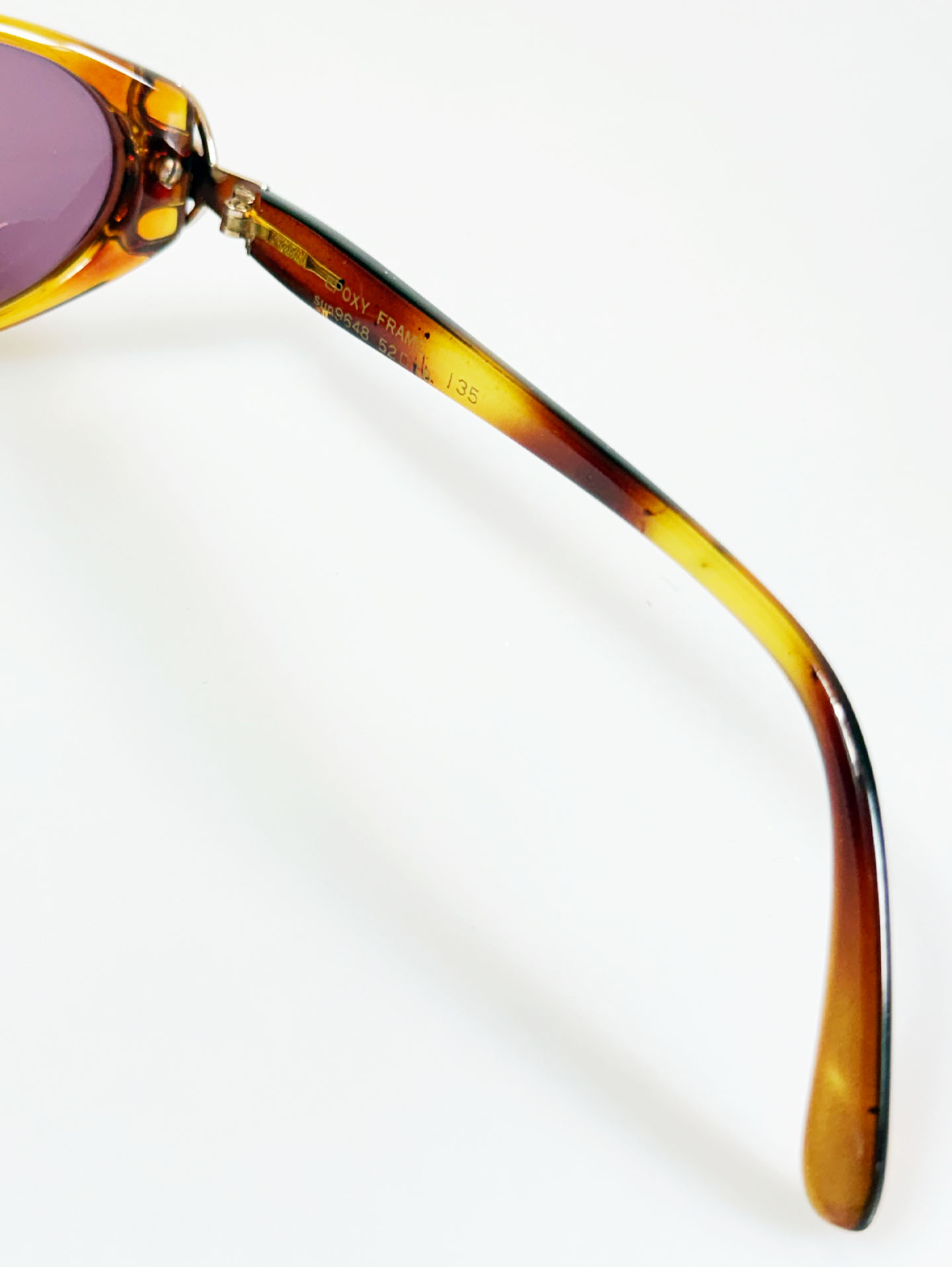 90's TANTE MARIE Amber Tortoishell Bold Oval Tint Sunglasses