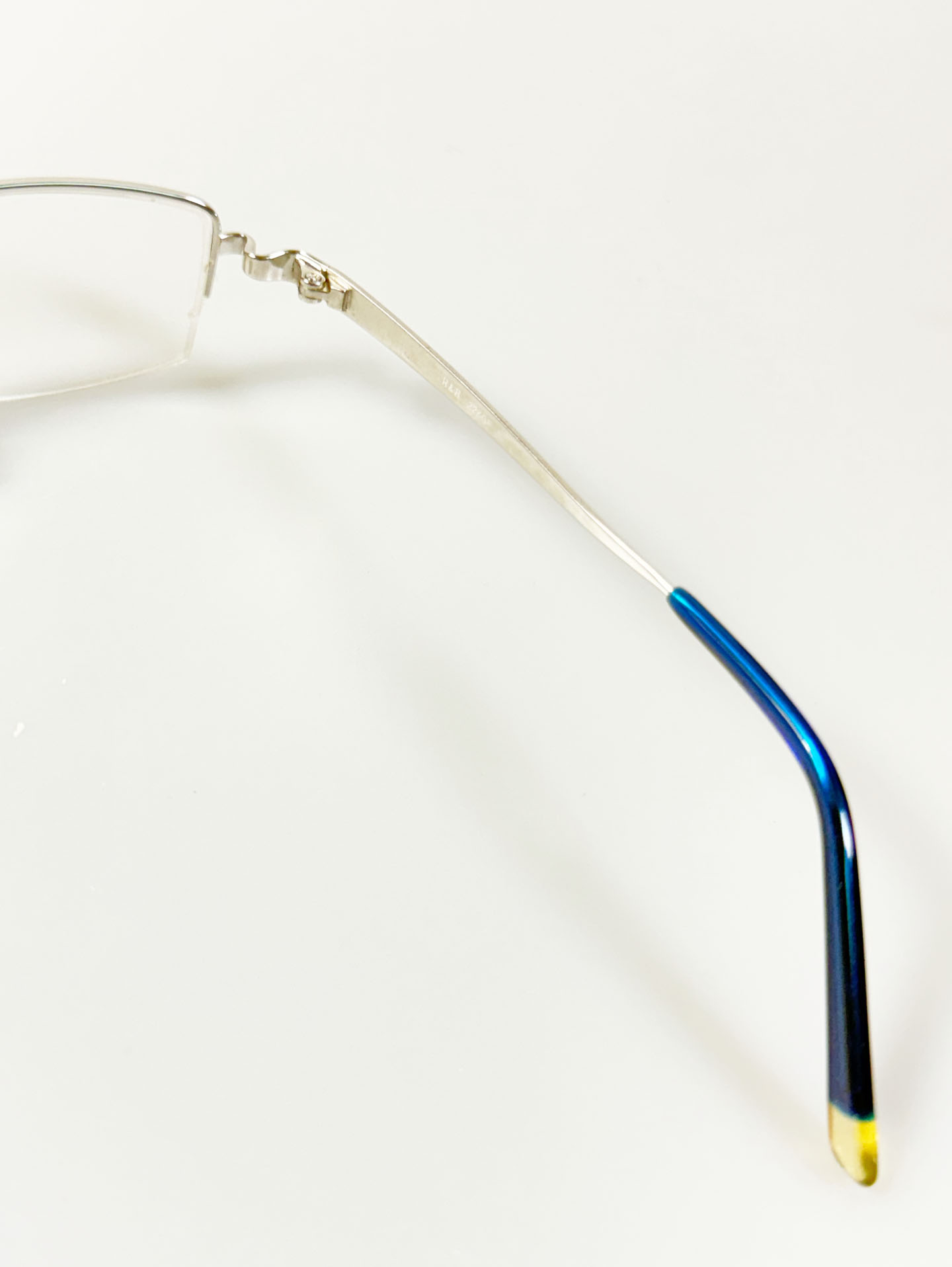 R&B Eyewear Silver Semi-Rimless Metal Wire Frame Glasses