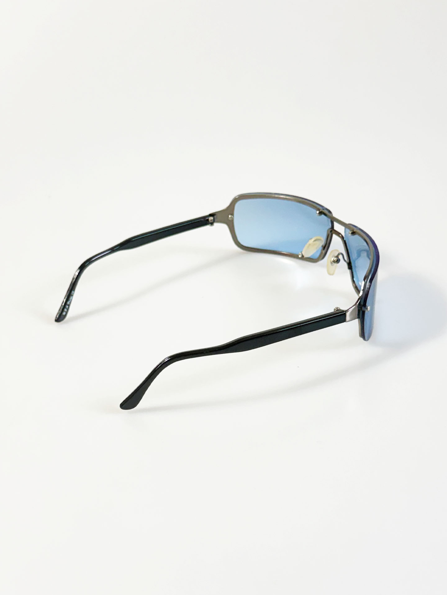 Rimless Shield Square Metal Tint Sunglasses