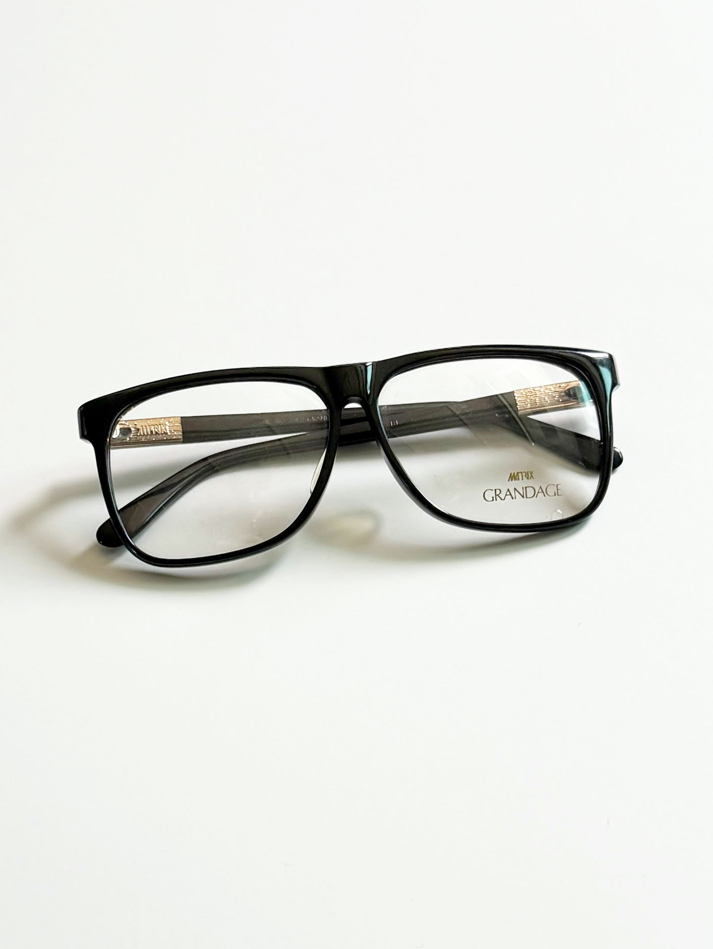 80's MATRIX GRANDAGE Black Oversized Square Frame Glasses