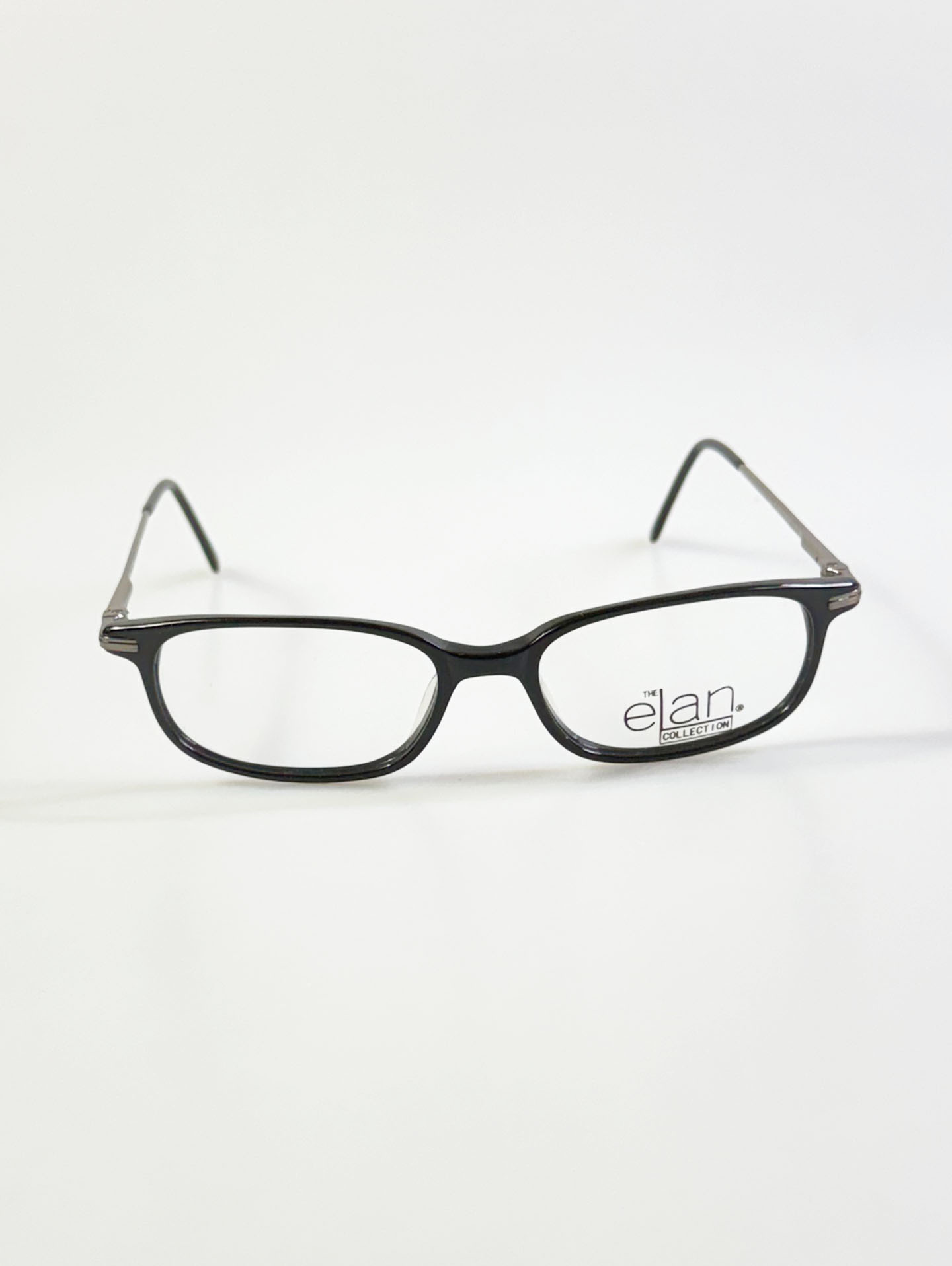 90's ELAN Black Square Horn-Rim Frame Glasses