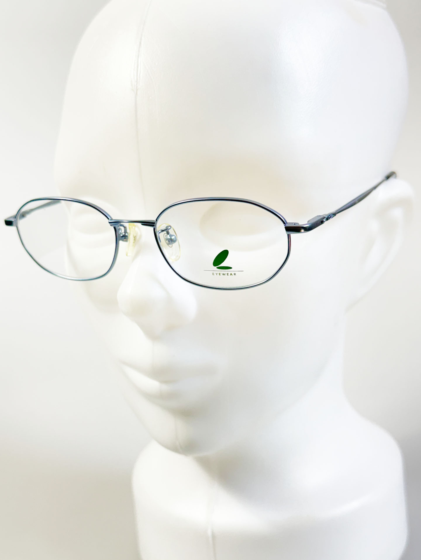 90's DJP Blue Grey Slim Oval Metal Frame Glasses