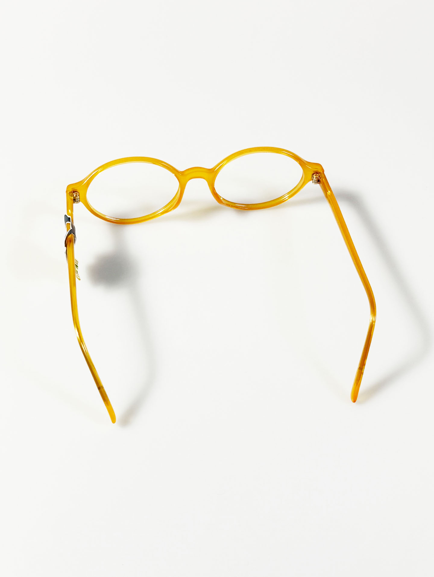 CLOVER Honey Yellow Oval Horn-Rim Frame Glasses