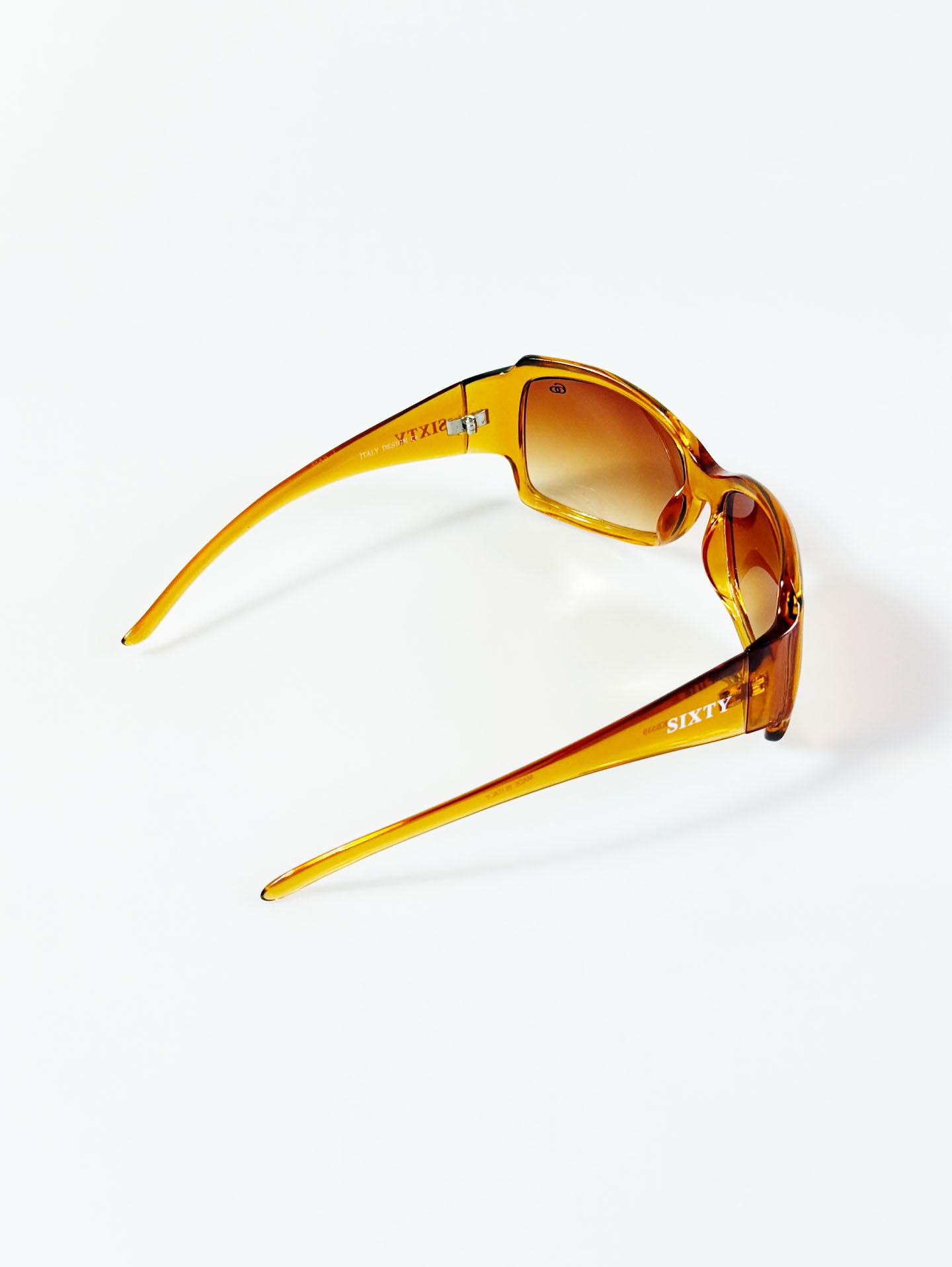 SIXTY Amber Translucent Bold Square Tinted Sunglasses