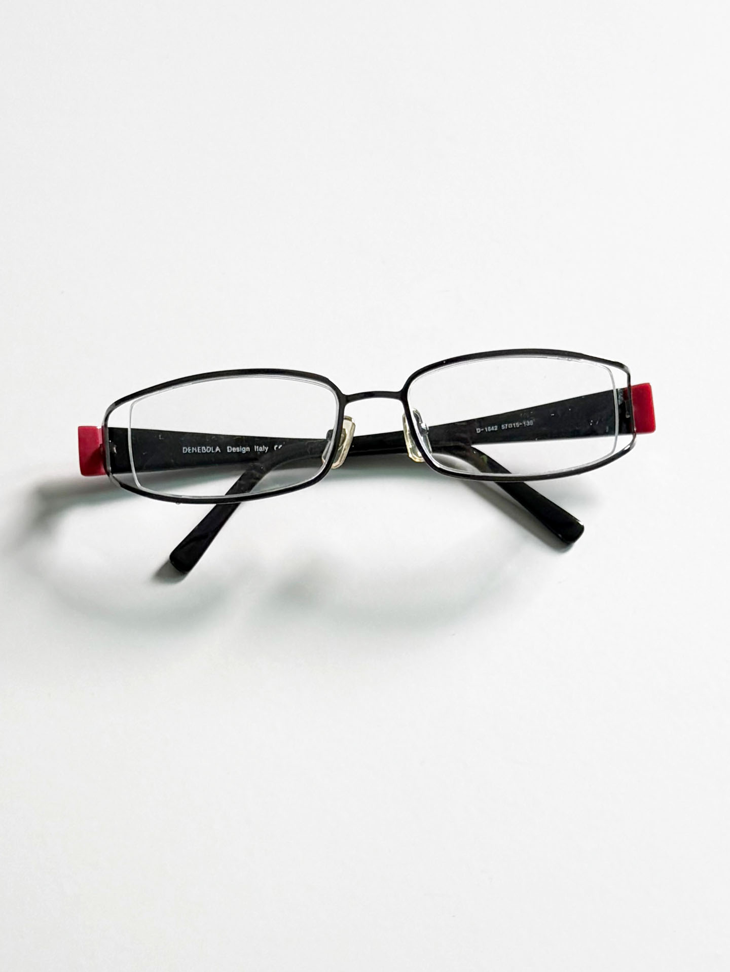 DENEBOLA Black Slm Square Combo Metal Frame Glasses