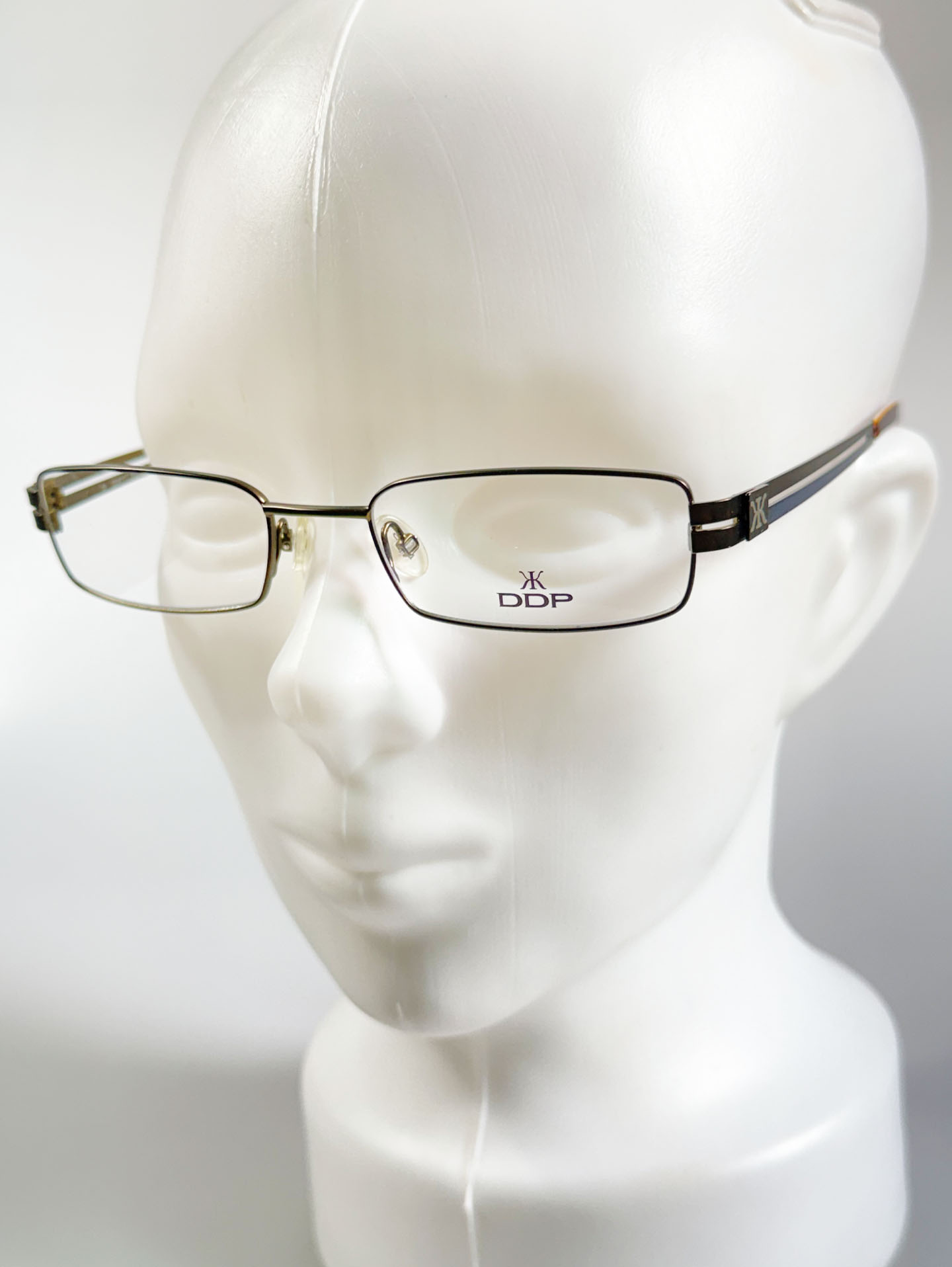 90's DDP Bronze Slim Square Metal Frame Glasses