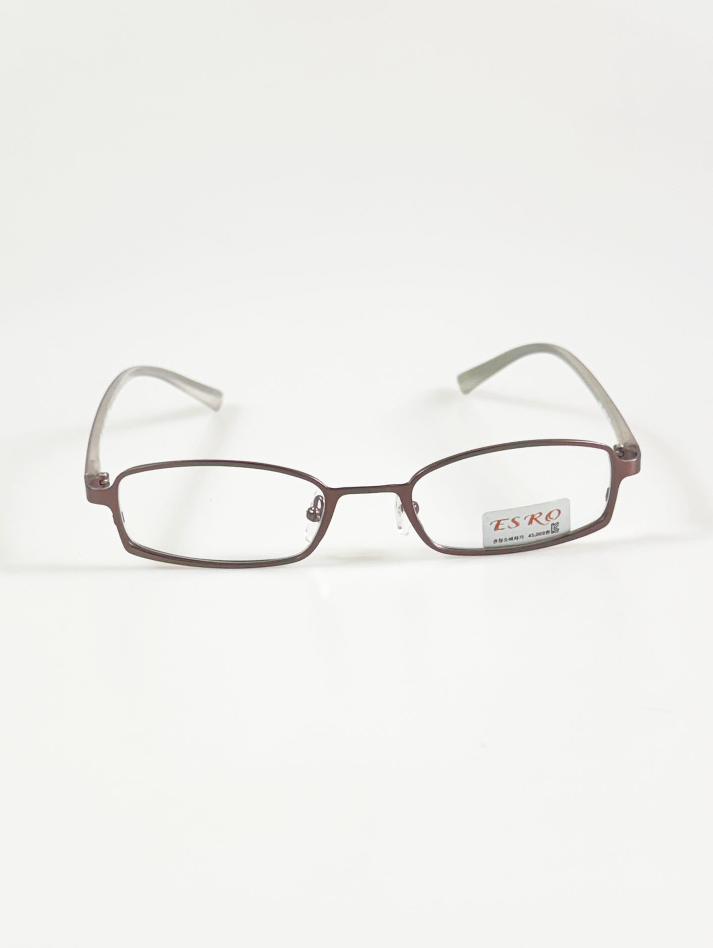ESRO Matte Brown Slim Square Metal Glasses