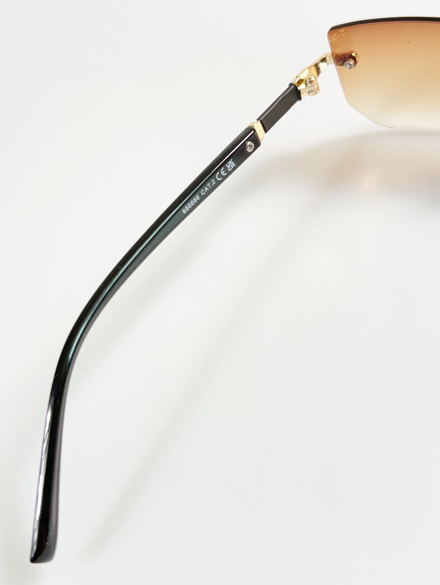 Gold Rimless Square Gradient Tint Sunglasses