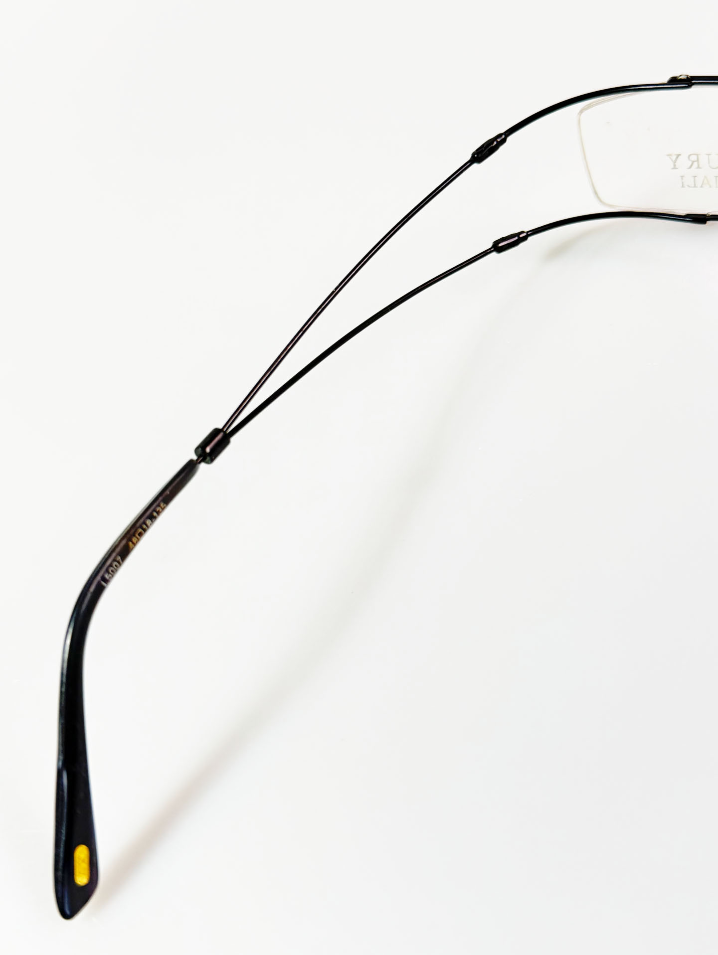 Luxury Occhiali Black Slim Square Metal Frame Glasses