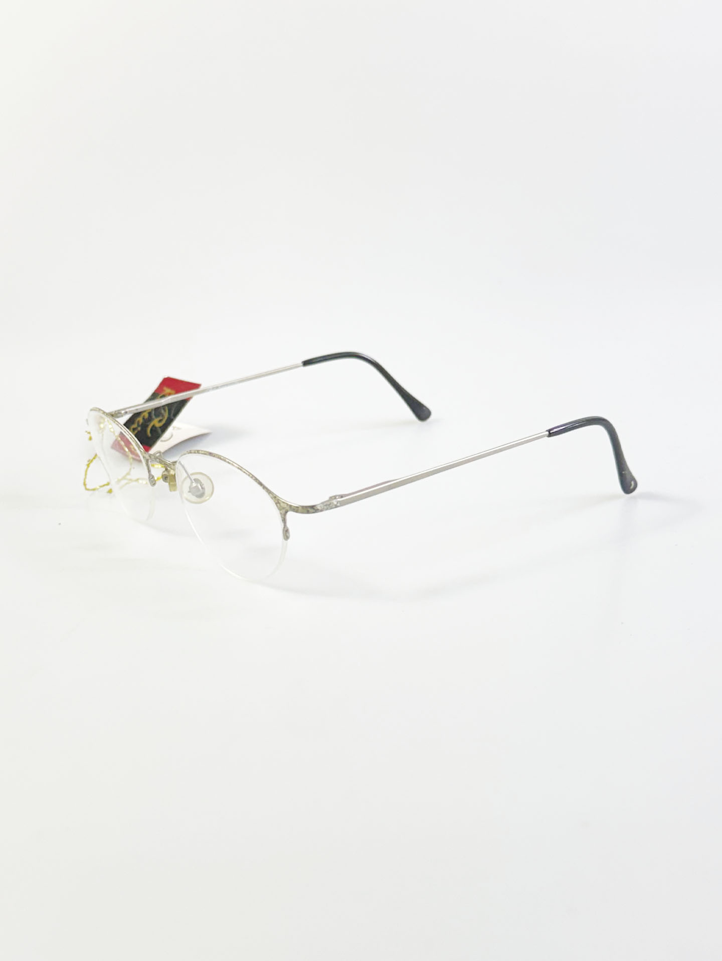 RENECITE Silver Titanium Half-Rim Oval Glasses