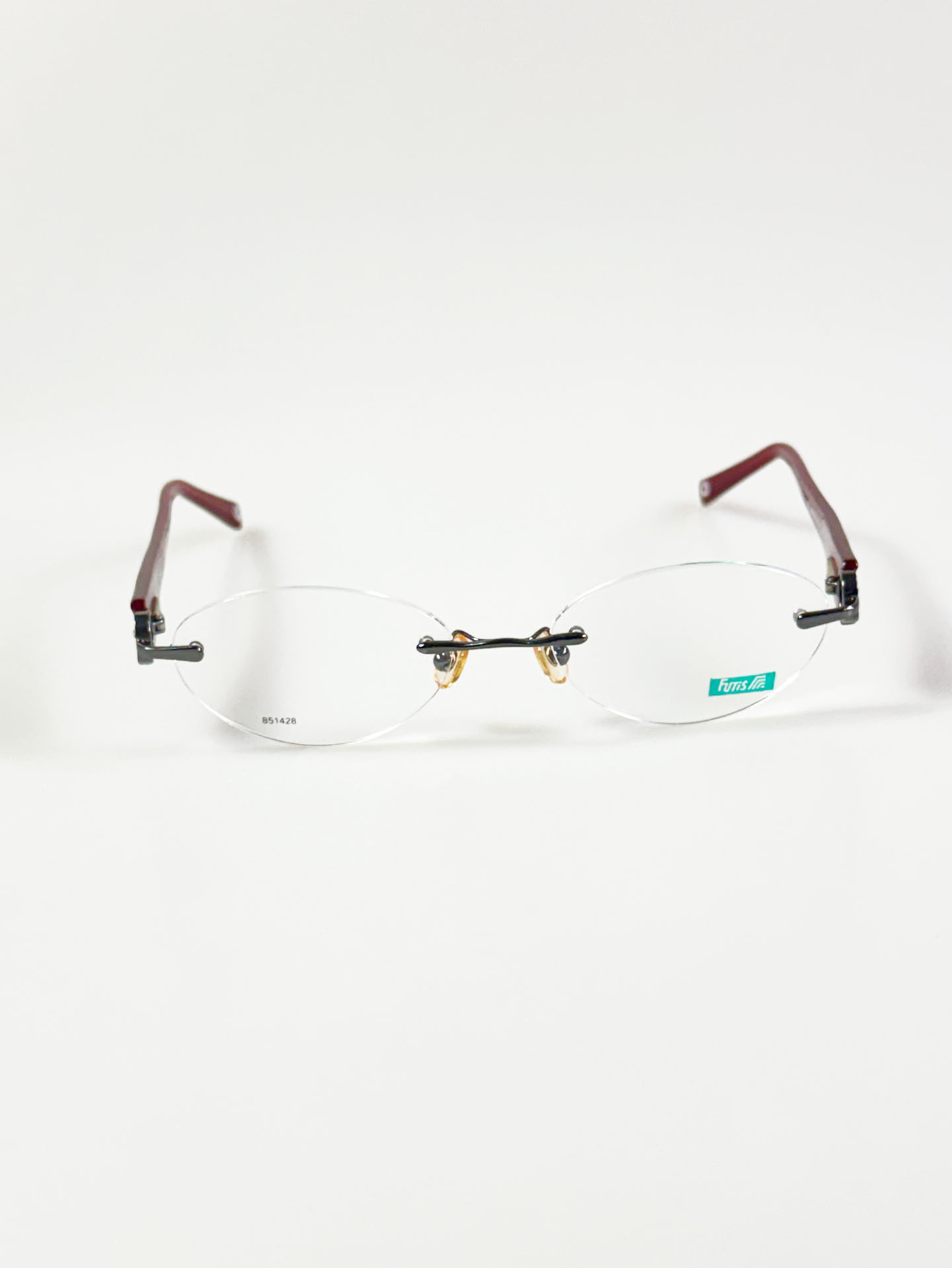 90's FUTIS Rimless Oval Metal Frame Glasses