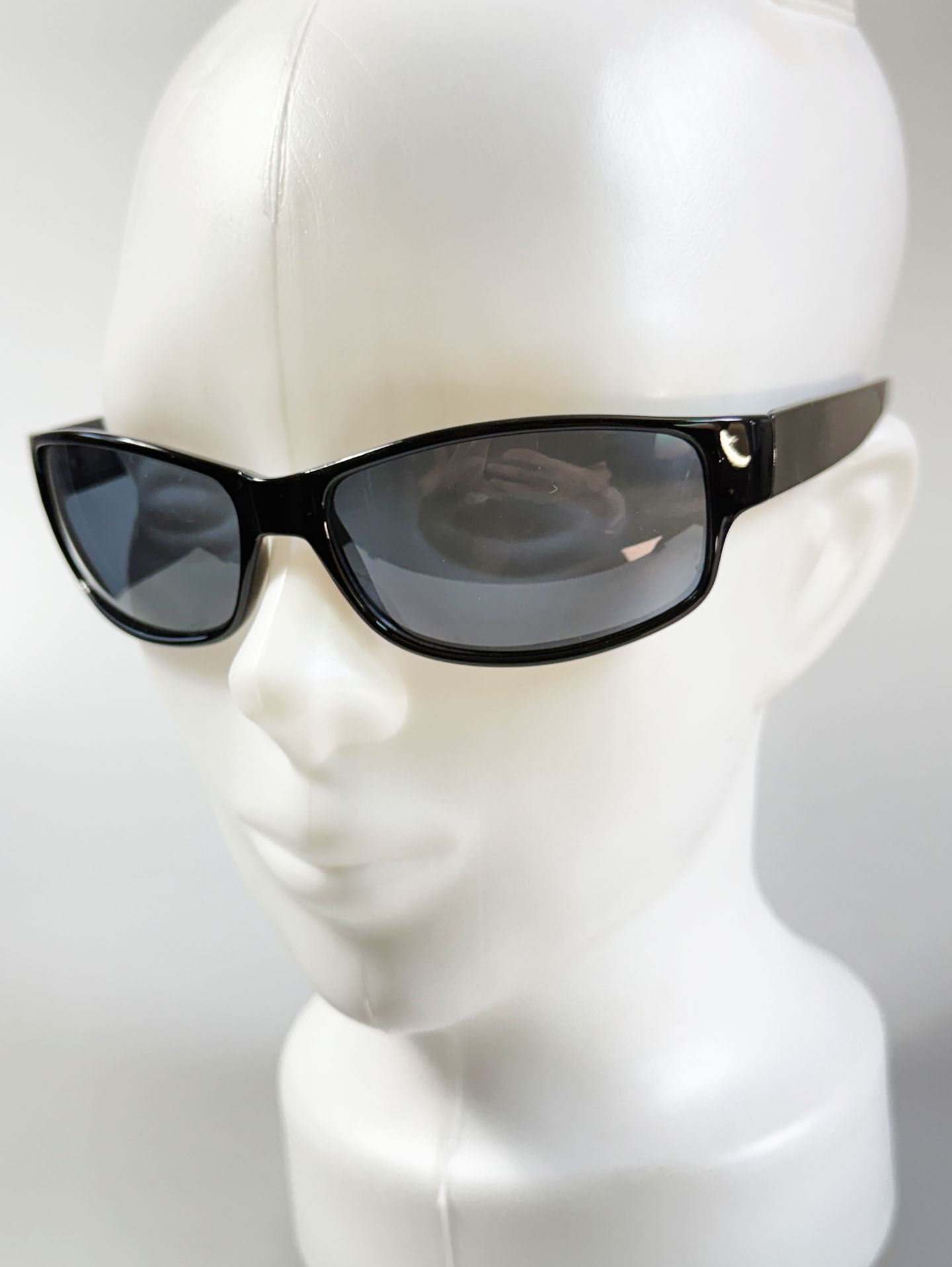 FOSTER GRANT Black Wraparound Square Frame Sunglasses