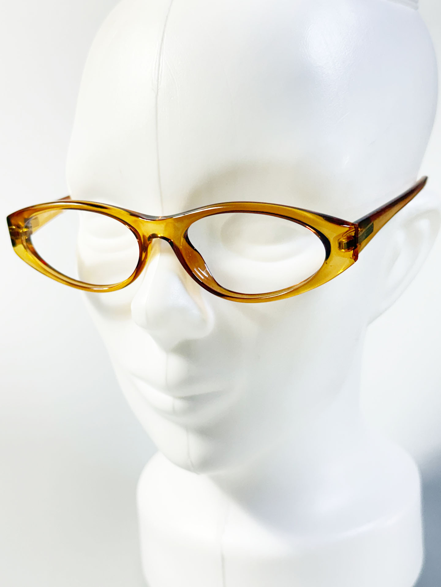 COACH Honey Amber Oval Horn-Rim Frame Glasses