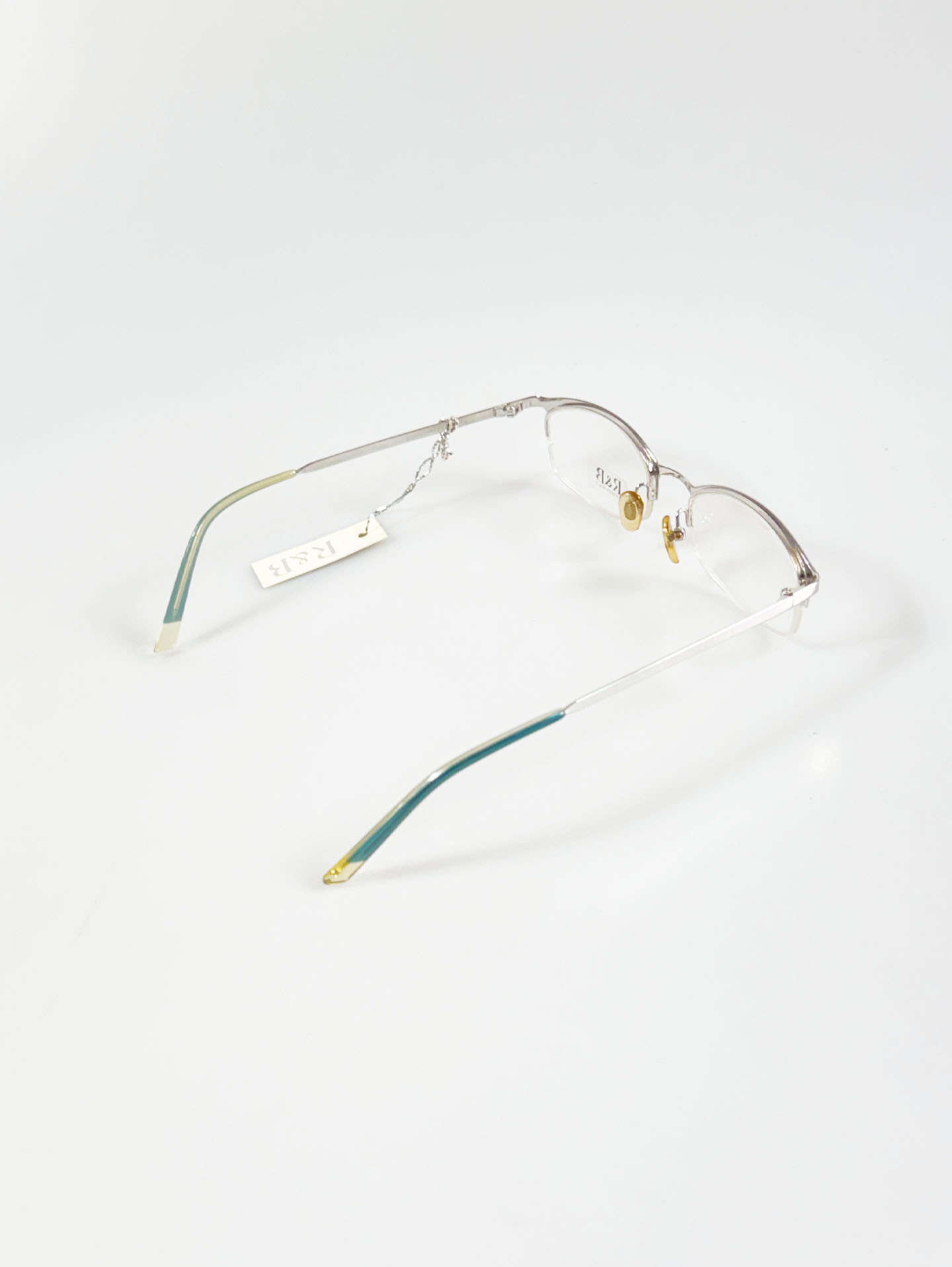 R&B Eyewear Silver Half-Rim Square Metal Glasses