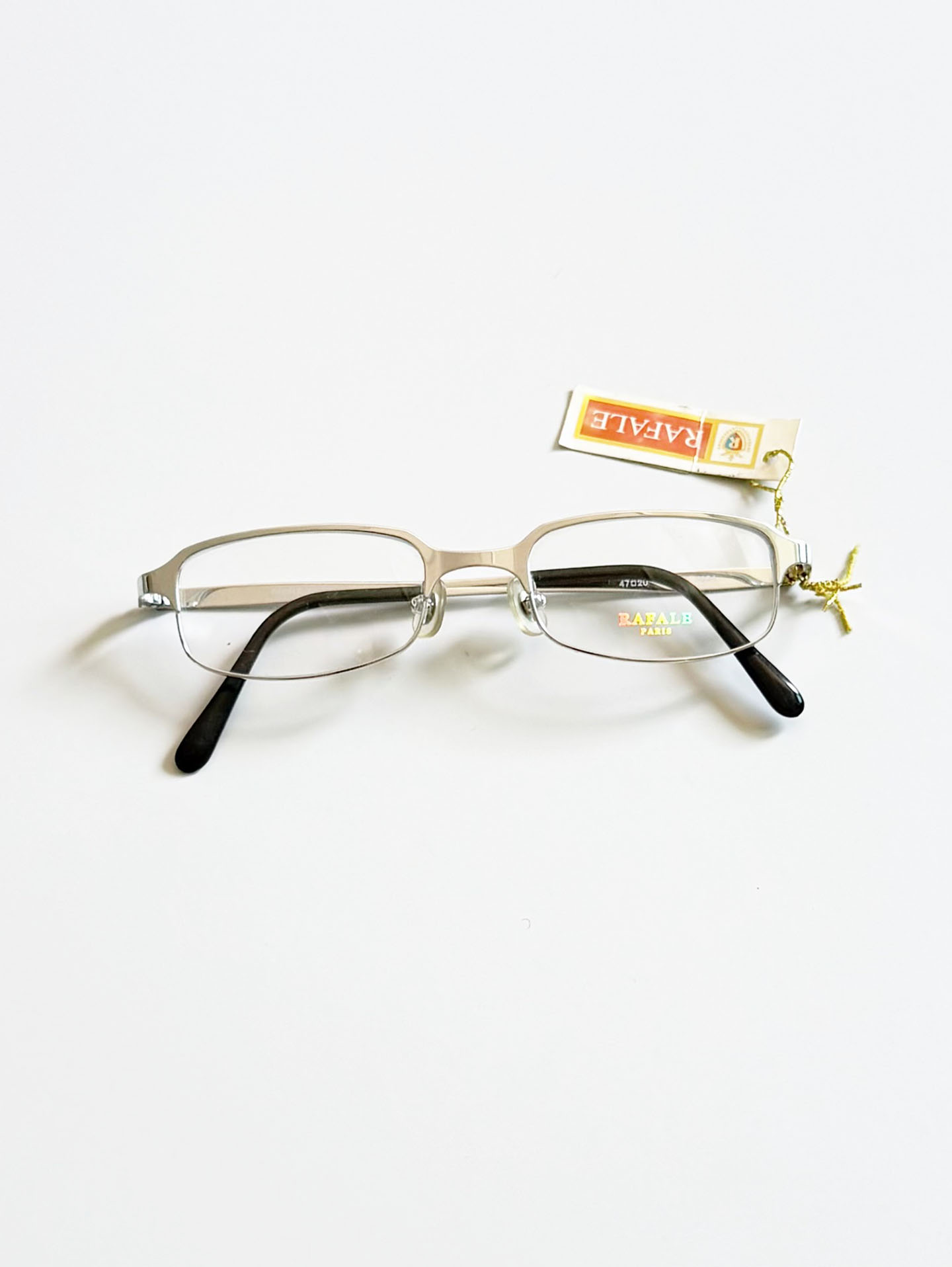 RAFALE Paris Silver Slim Square Metal Glasses