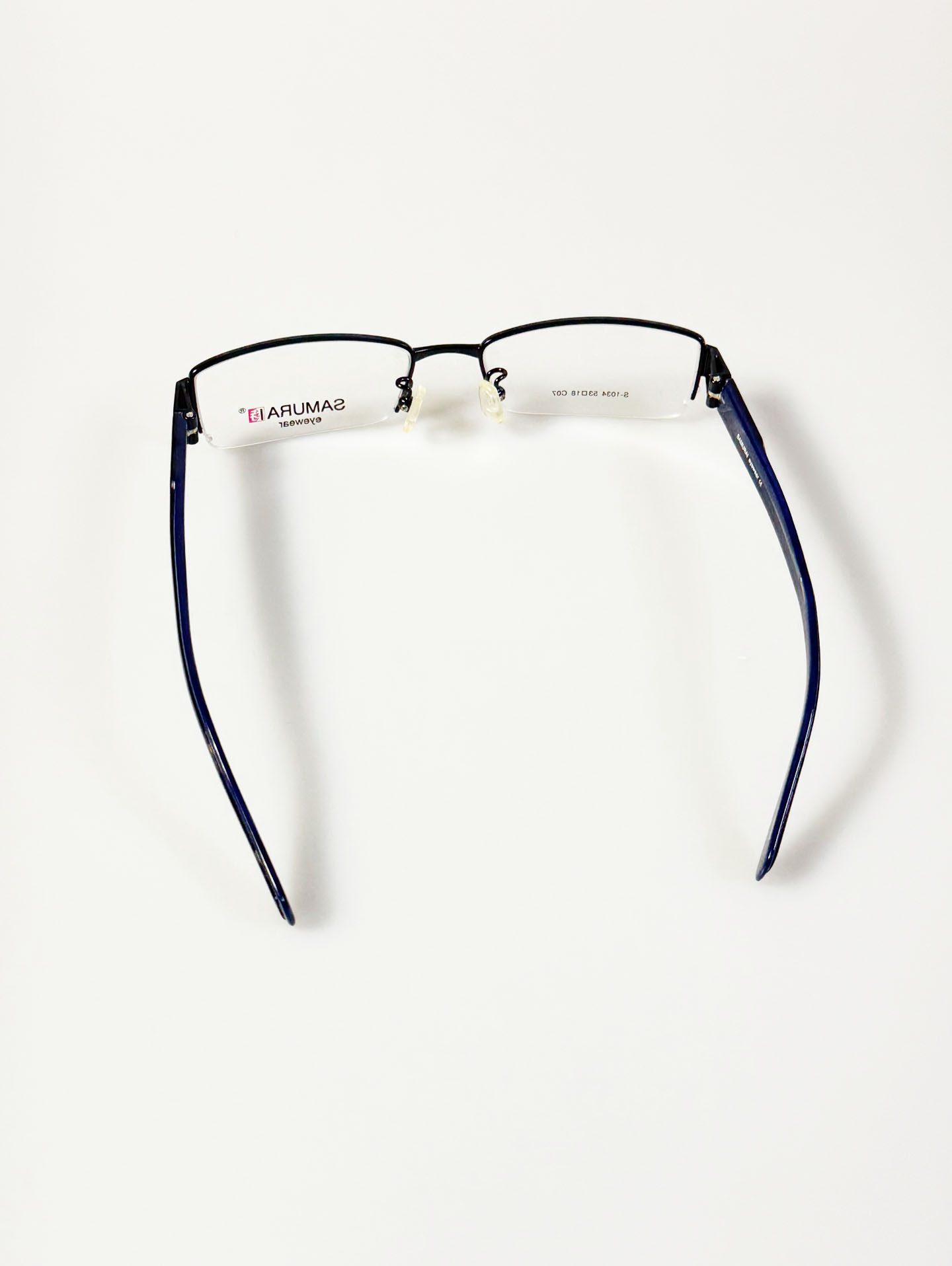 SAMURAI Eyewear Semi-Rimless Square Metal Frame Glasses