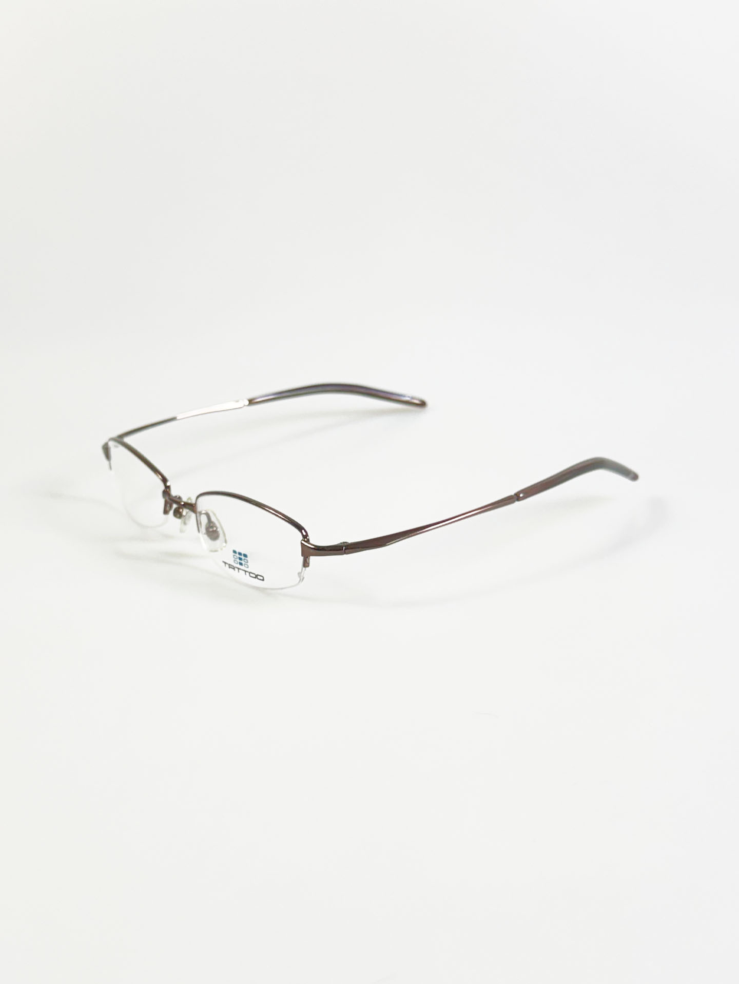 TATTOO Bronze Half-Rim Square Metal Glasses