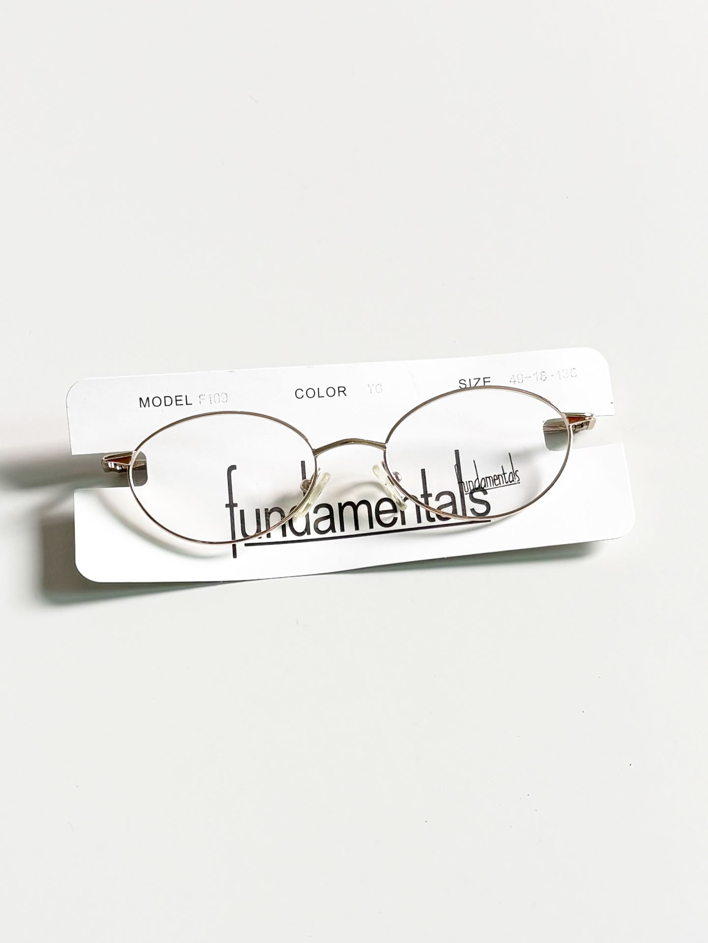 Fundamentals Gold Slim Oval Metal Frame Glasses