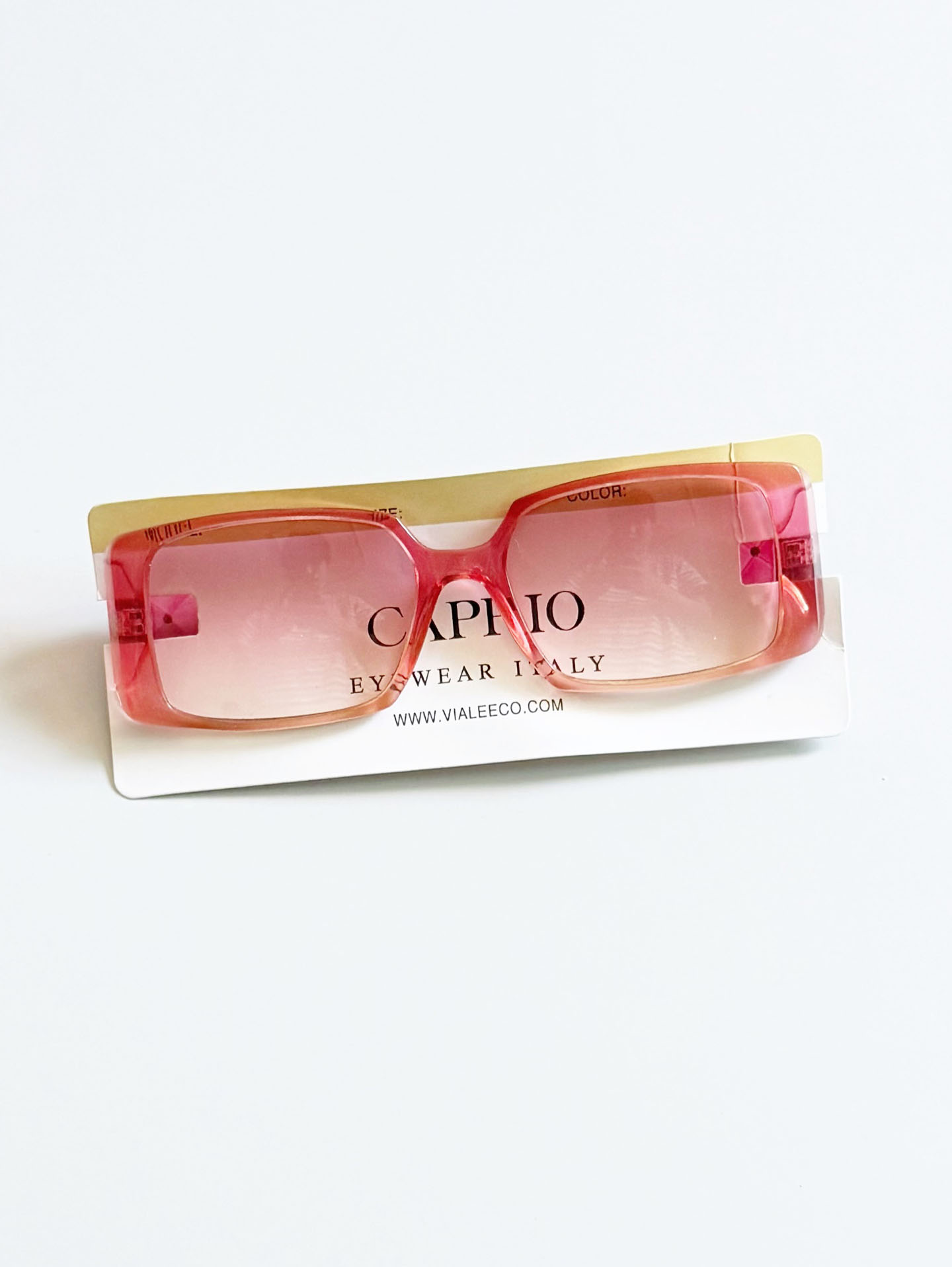 CAPRIO Translucent Pink Square Tinted Sunglasses