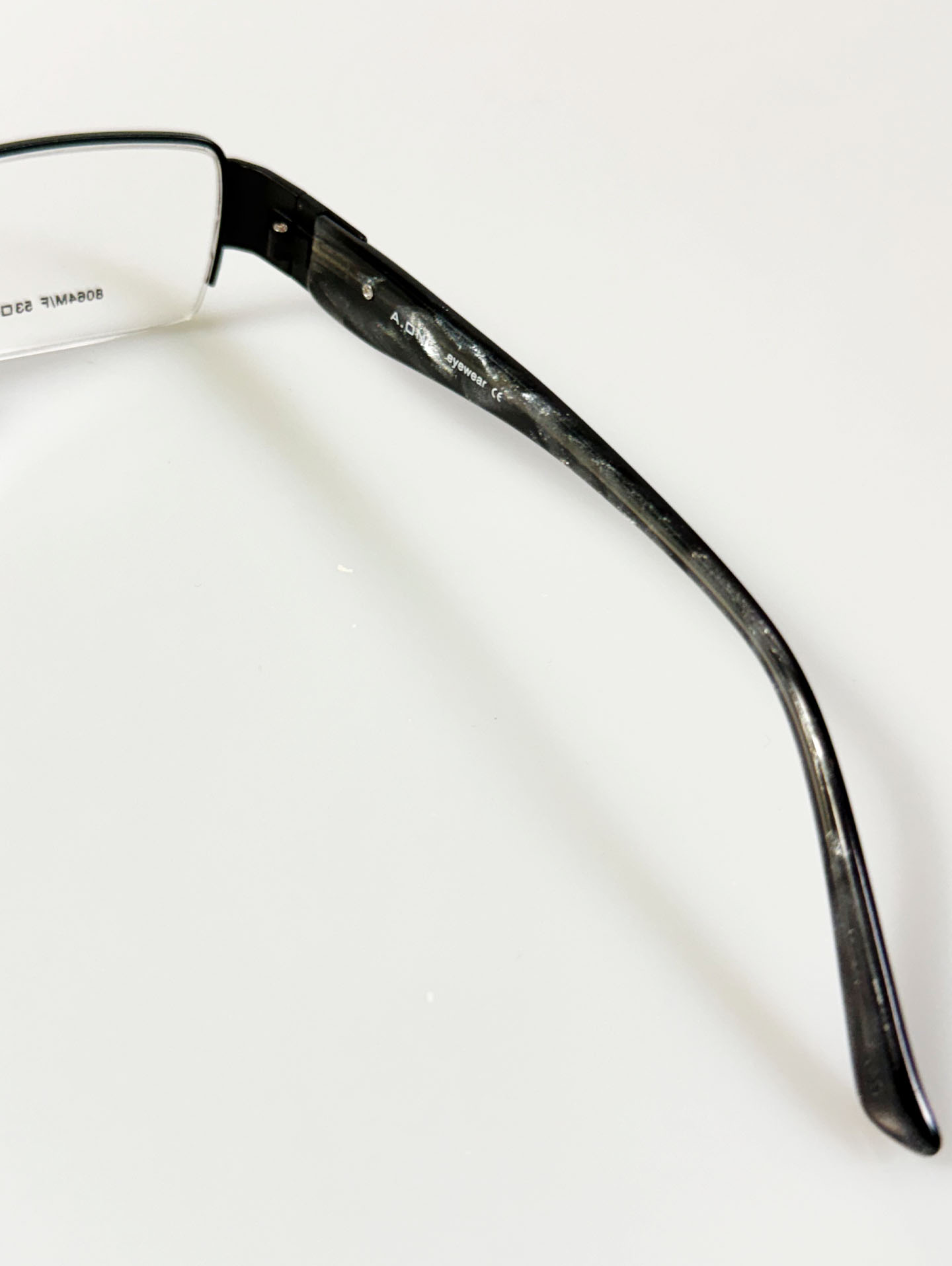 A.ONE Square Half-Rim Black Metal Frame Glasses