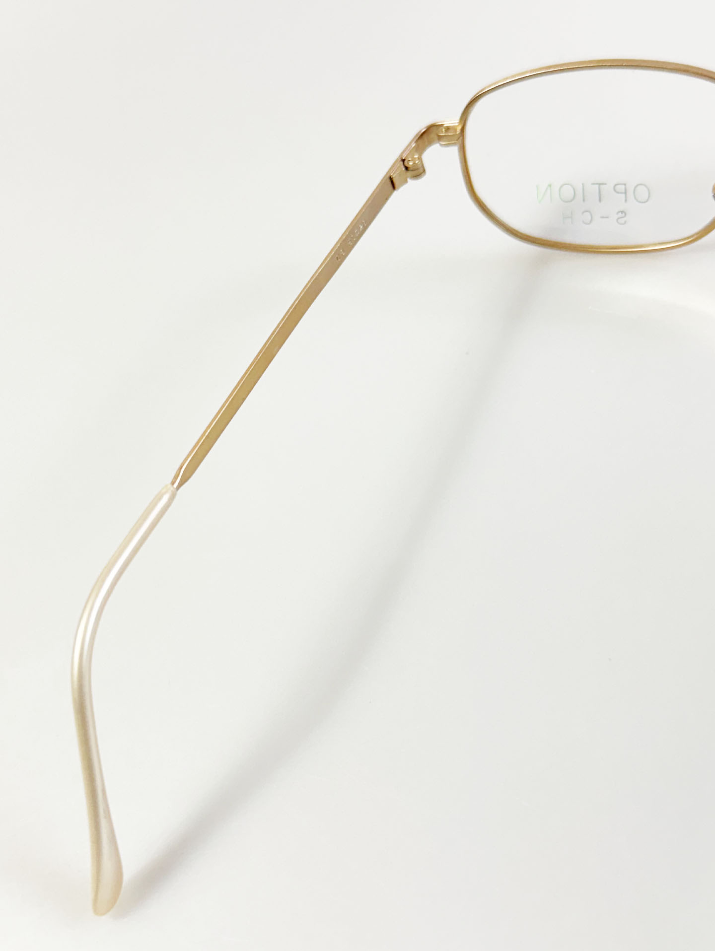 90's OPTION Gold Slim Square Metal Glasses
