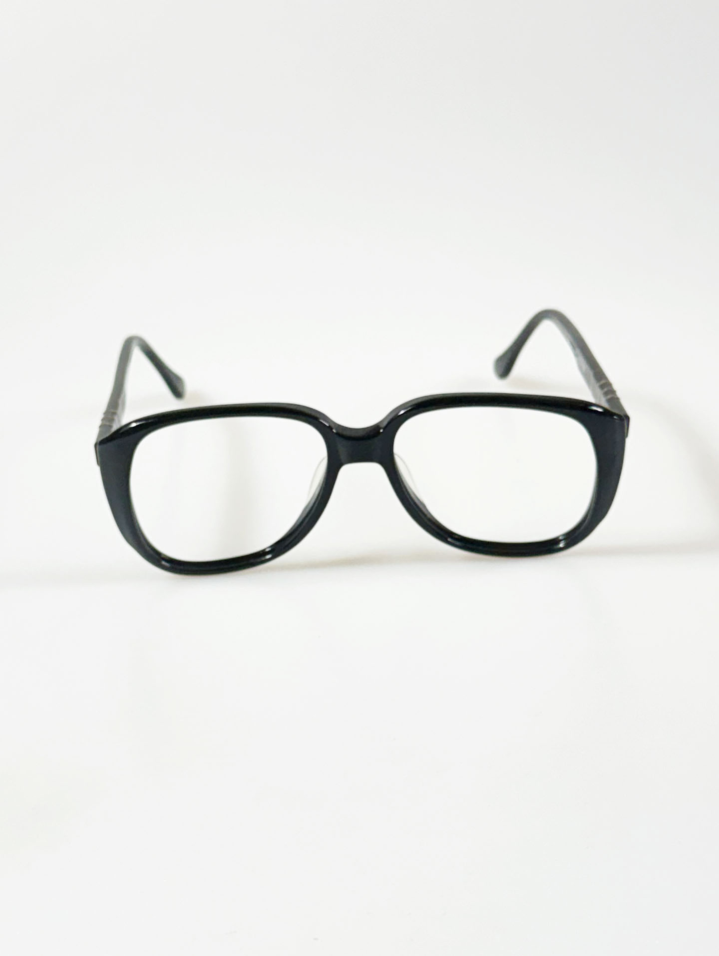 90's ASDOR Black Oversized Square Horn-Rim Glasses