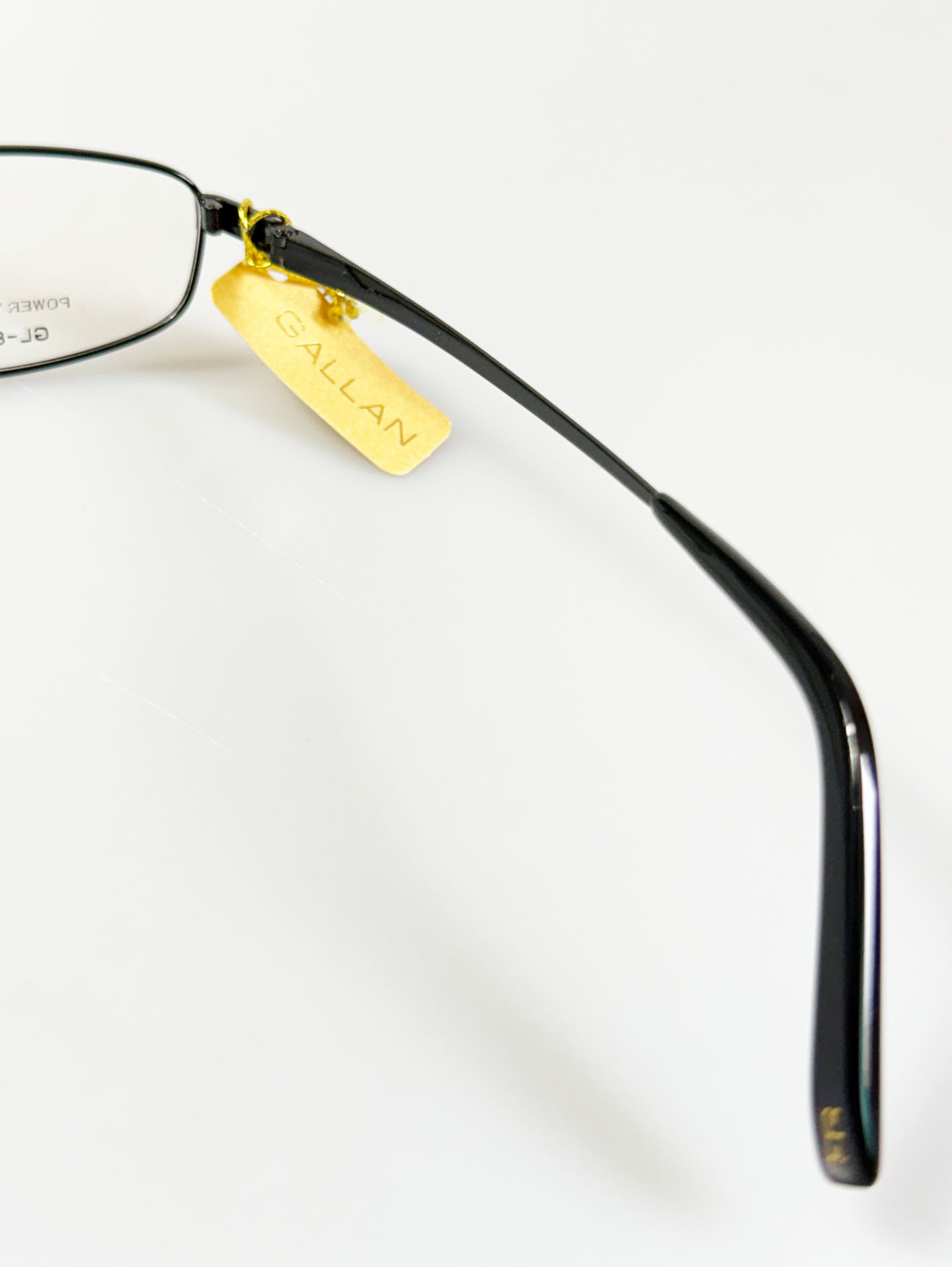 GALLAN Black Titanium Slim Square Frame Glasses