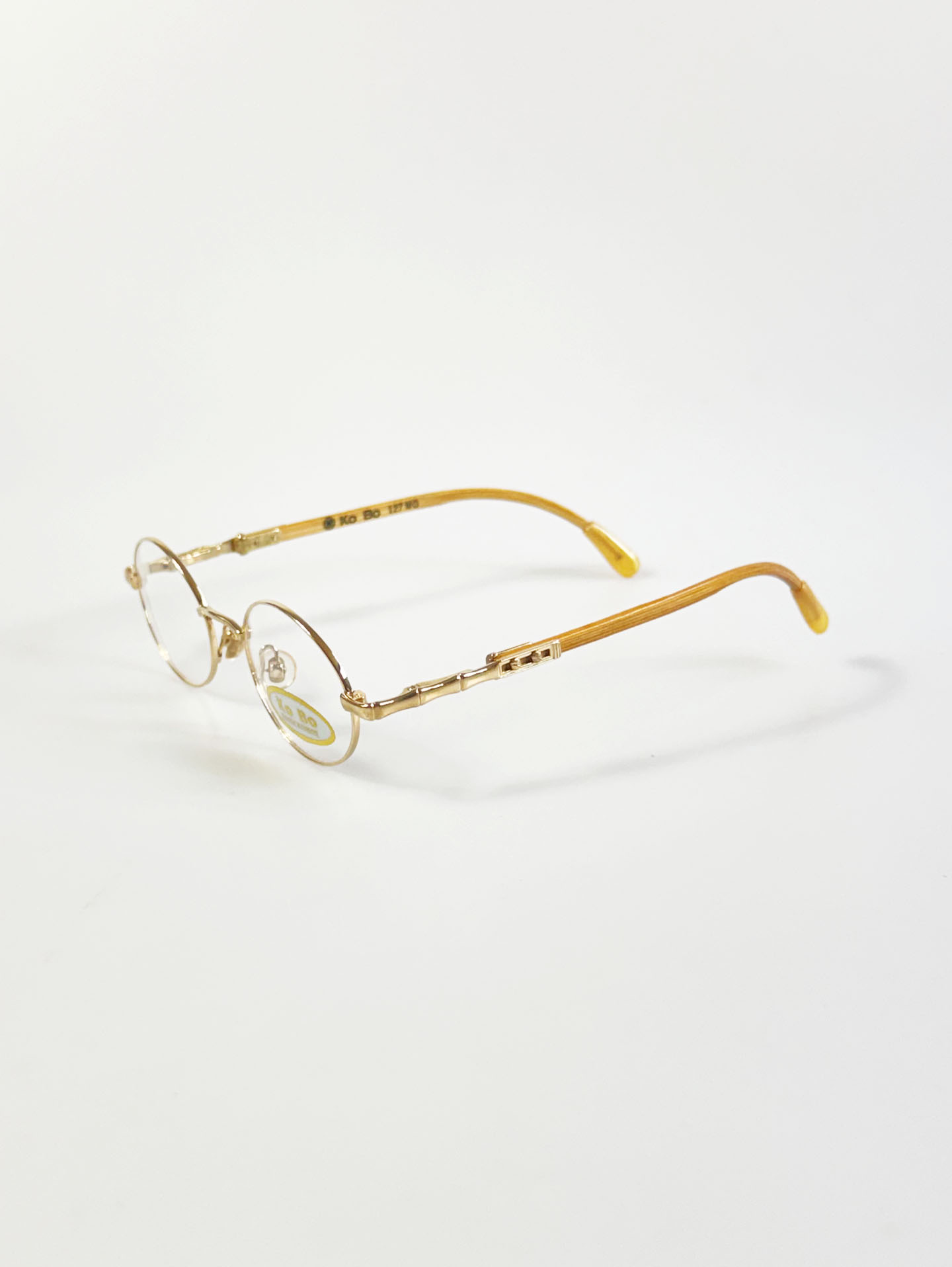 90's KO BO Bamboo Temple Oval Gold Metal Frame Glasses