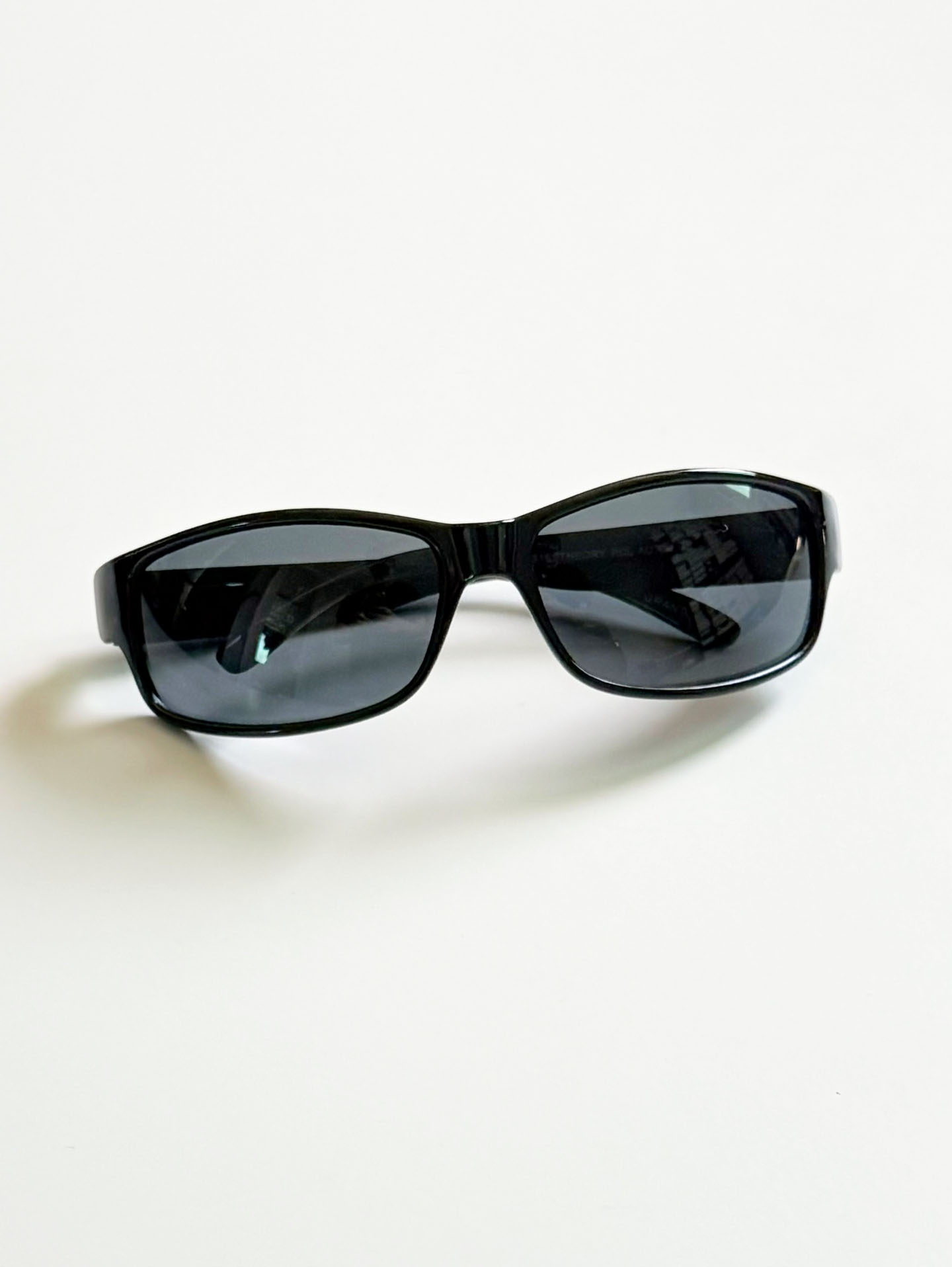 FOSTER GRANT Black Wraparound Square Frame Sunglasses