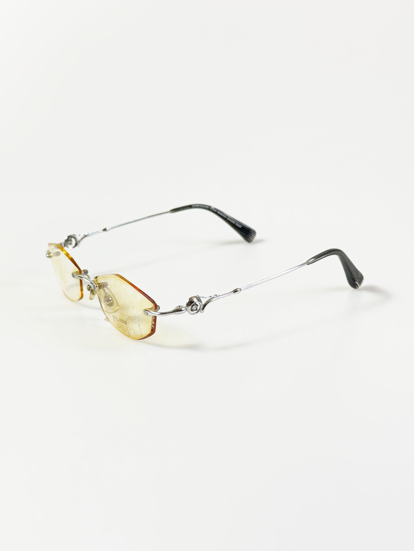 90’s DOMODACHI Silver Titanium Rimless Oval Frame Glasses