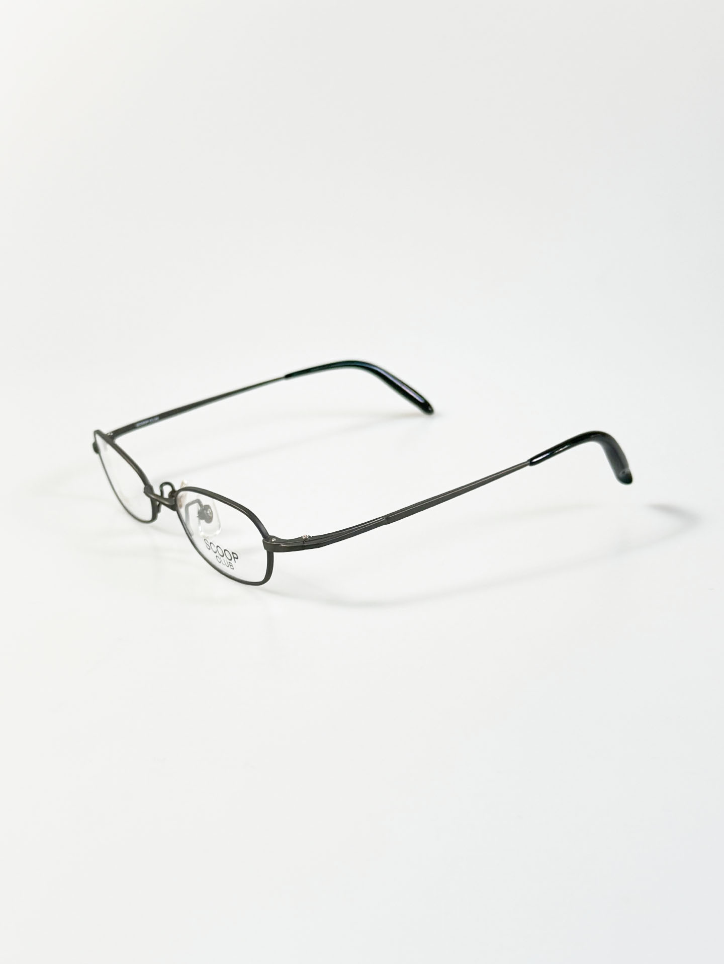 SCOOP CLUB Charcol Titanium Slim Oval Frame Glasses