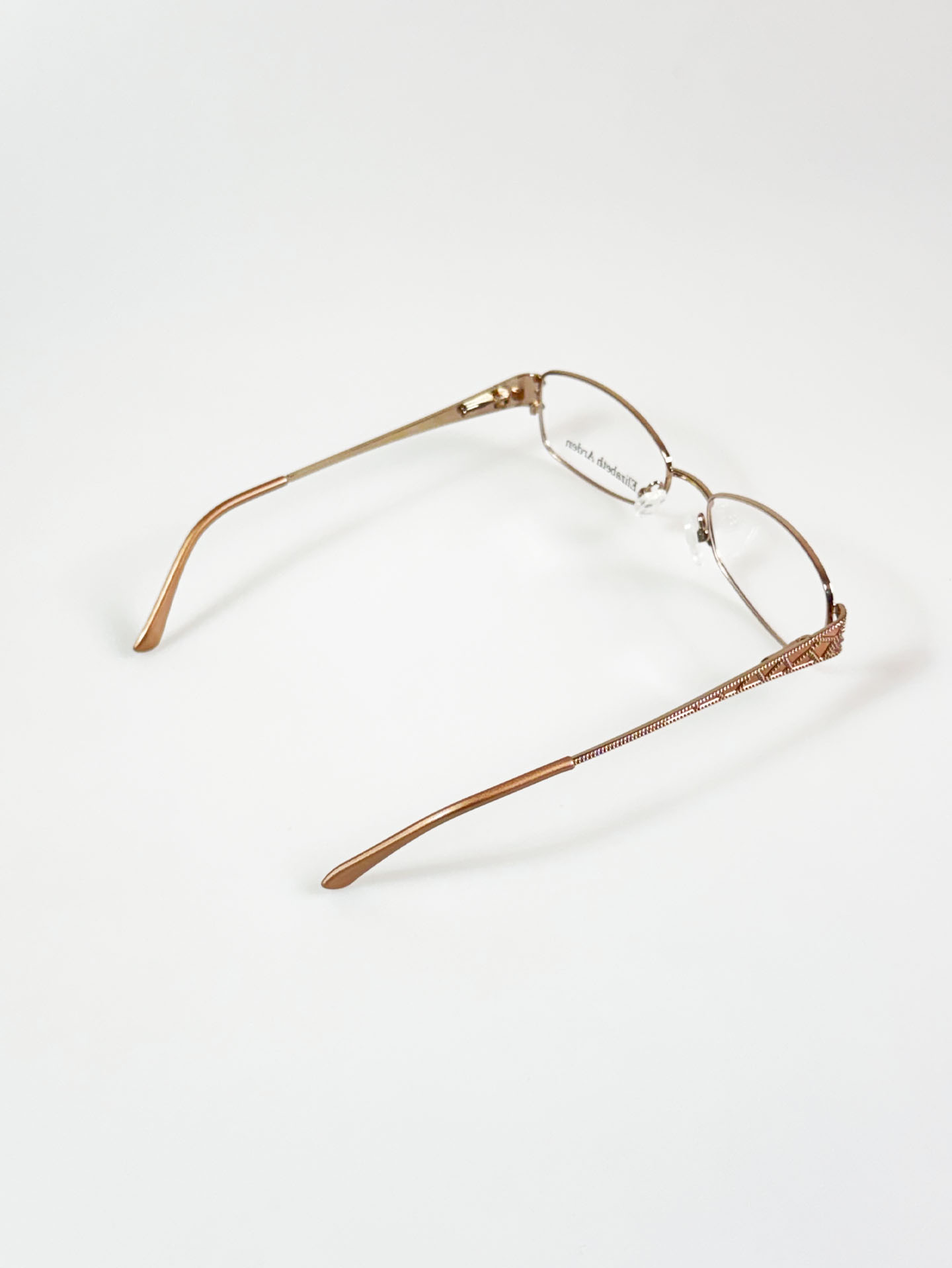 Elizabeth Arden Rose Gold Slim Square Metal Frame Glasses