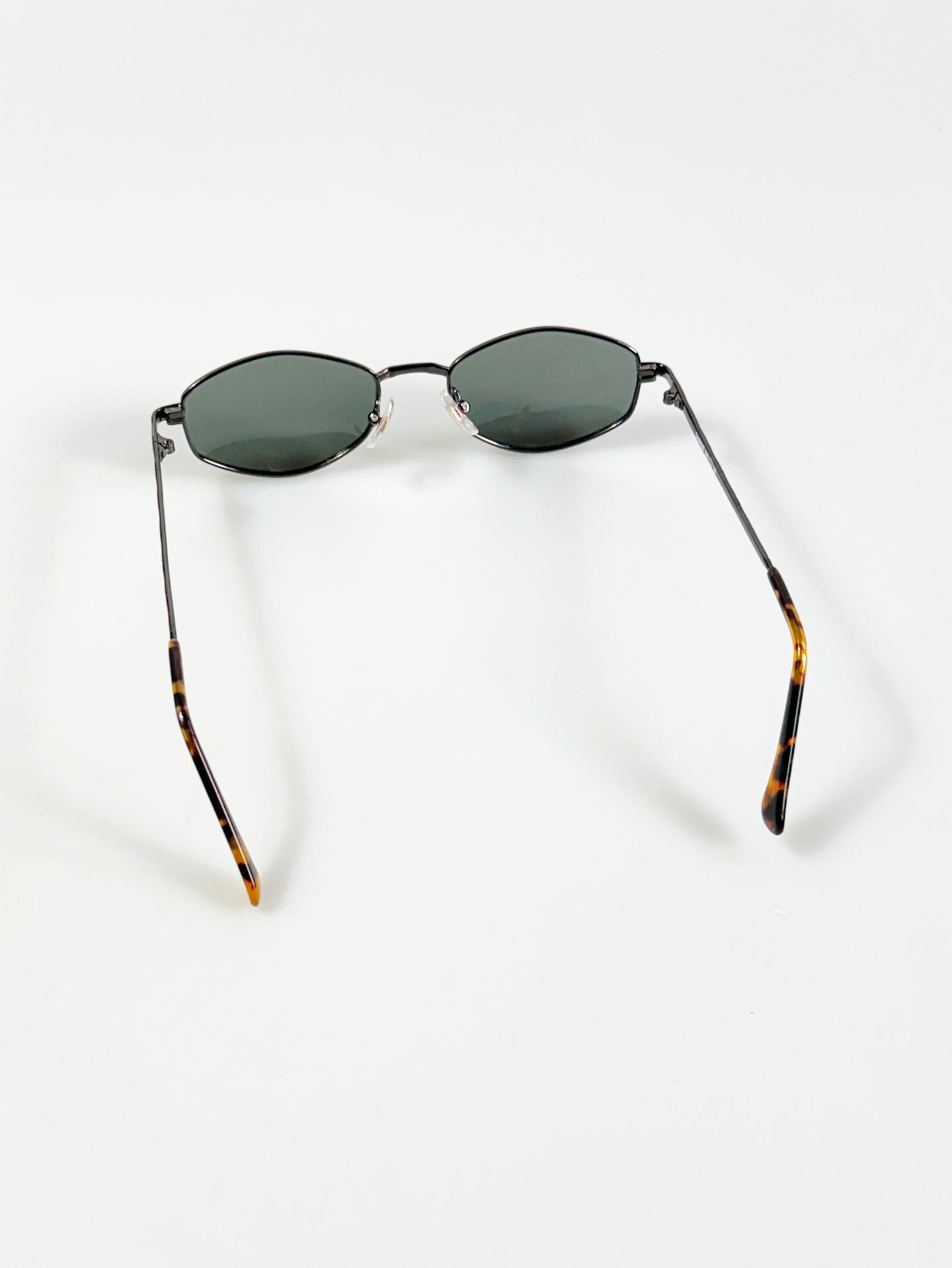Gunmetal Slim Oval Metal Sunglasses