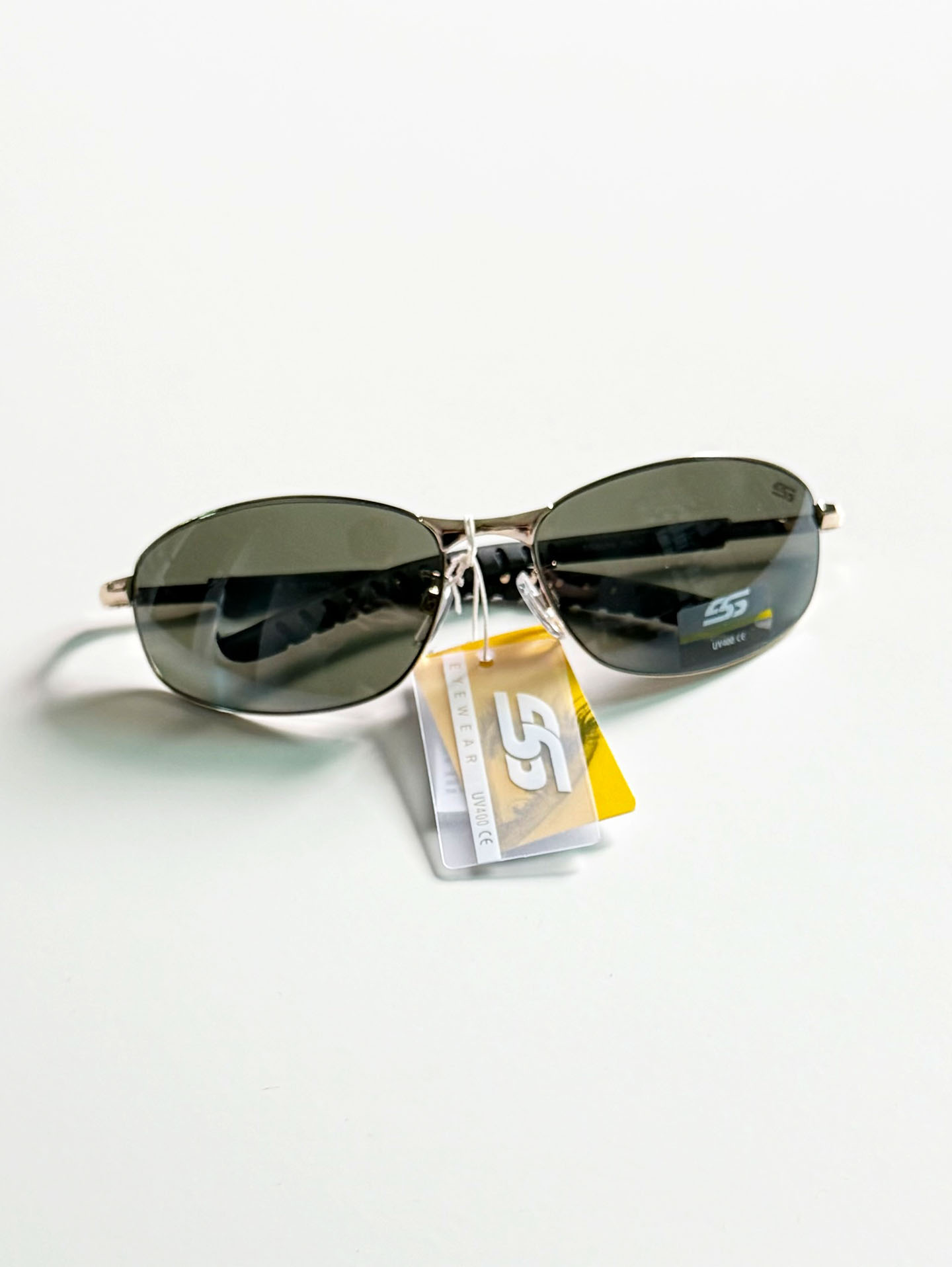SS EYEWEAR Gold Slim Square Metal Sunglasses
