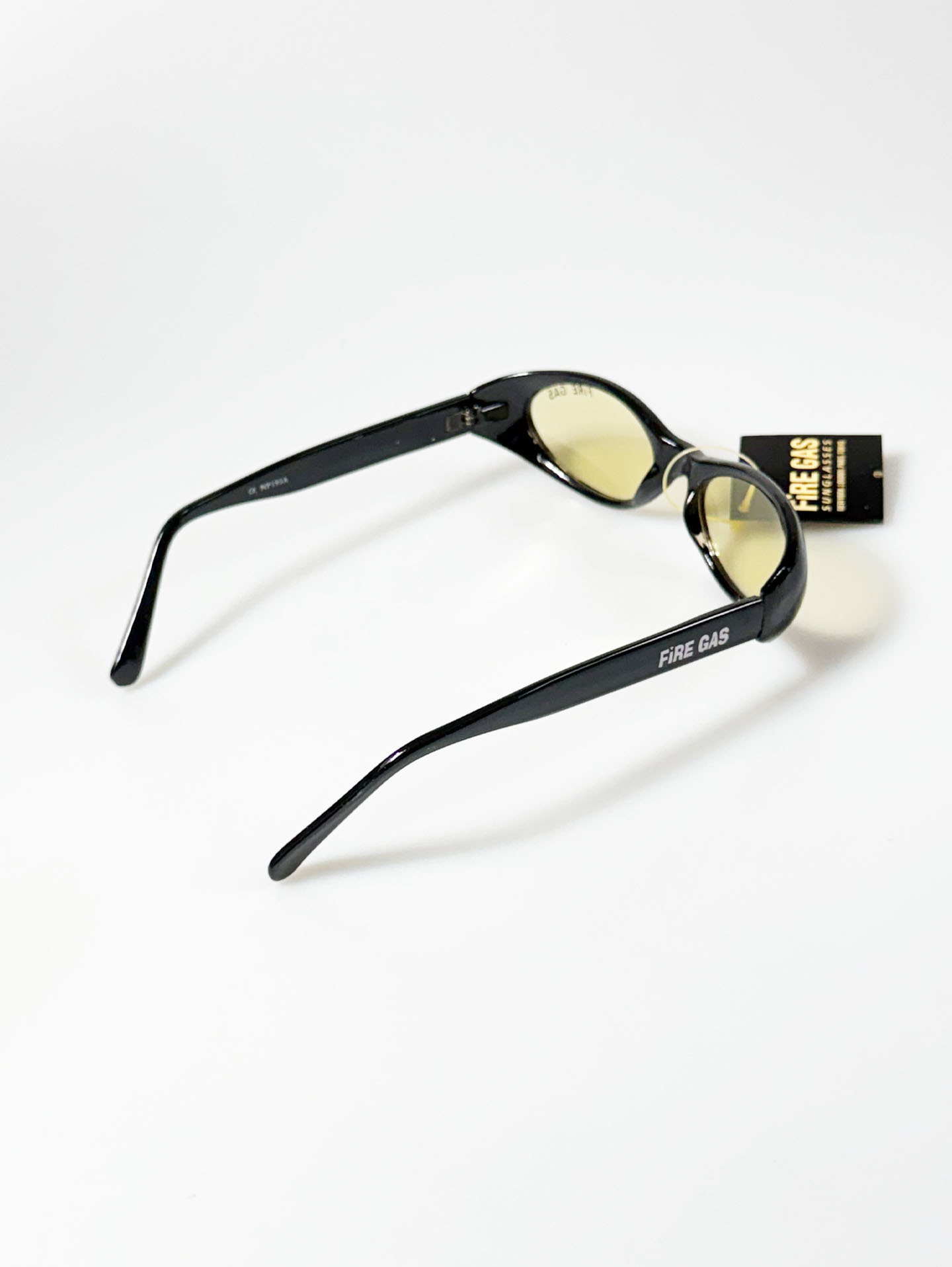 90's FIRE GAS Black Bold Oval Tint Sunglasses