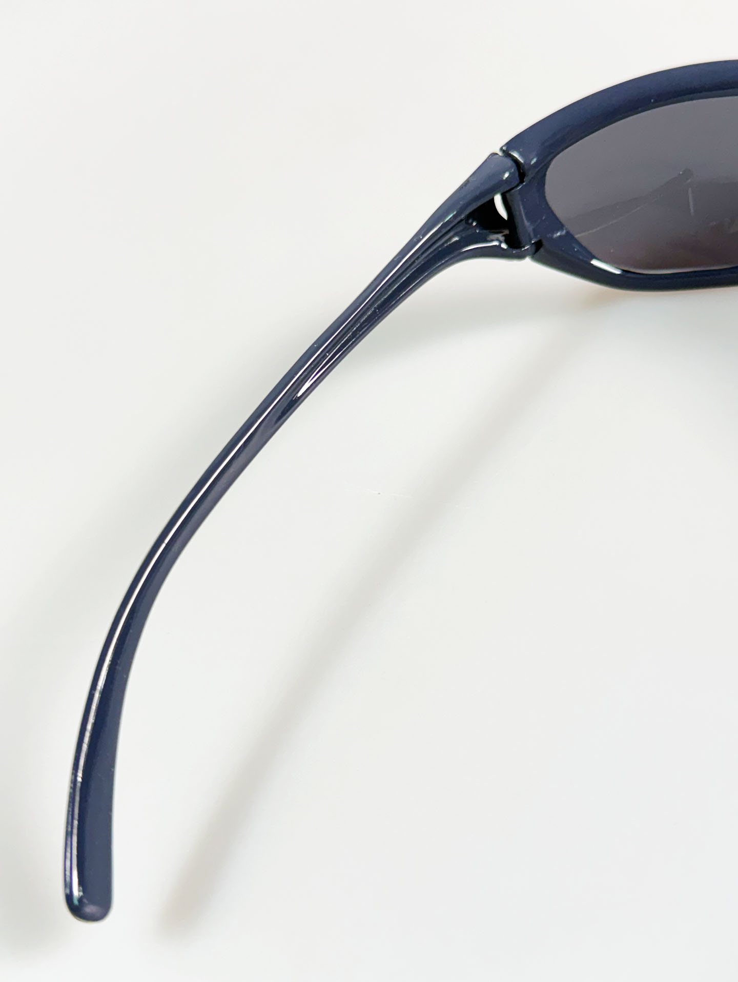 Navy Blue Bold Wraparound Oval Sporty Sunglasses