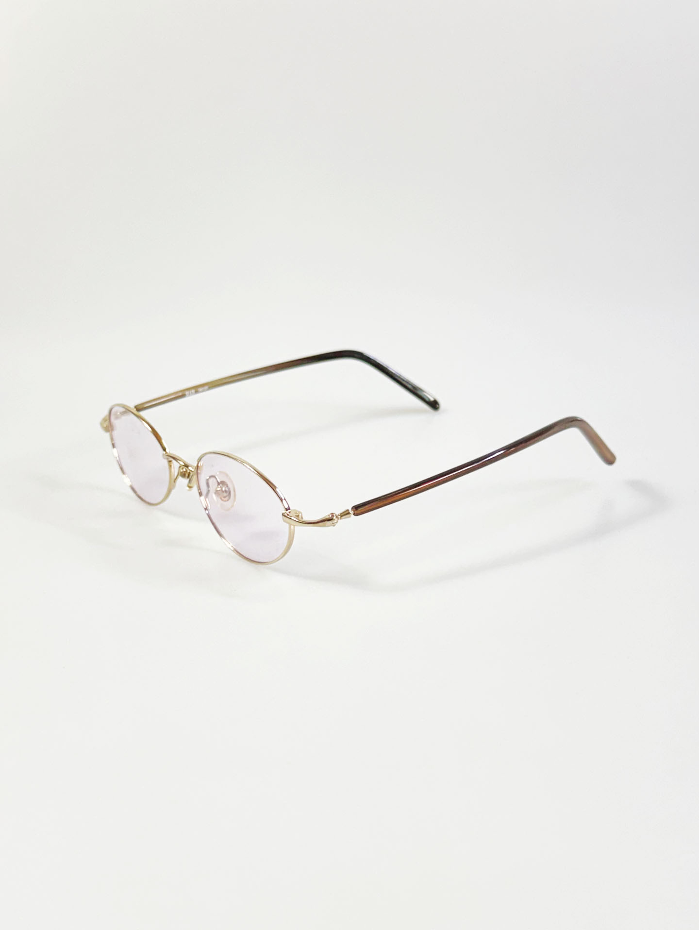 R&B Eyewear Gold Slim Oval Metal Tint Glasses