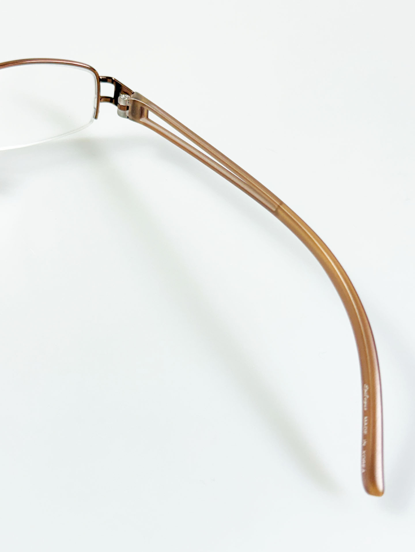 EPILOGUE Brown Half-Rim Square Metal Glasses