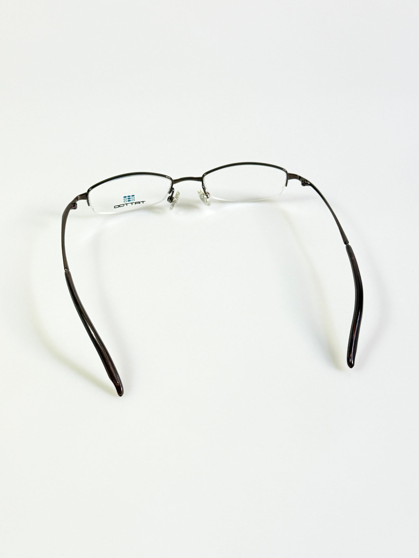TATTOO Bronze Half-Rim Square Metal Glasses