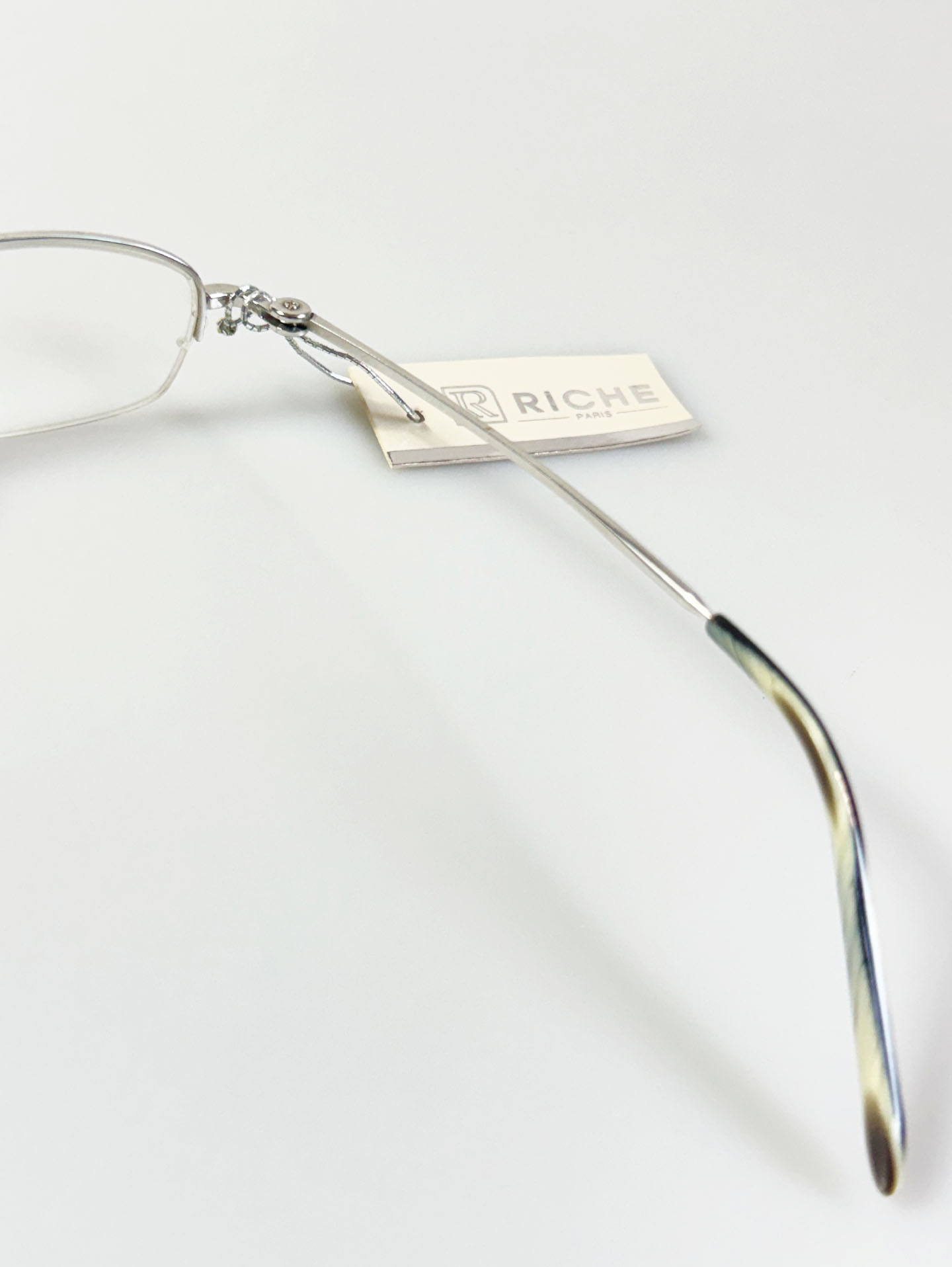 RICHE Paris Silver Square Half Rim Metal Glasses