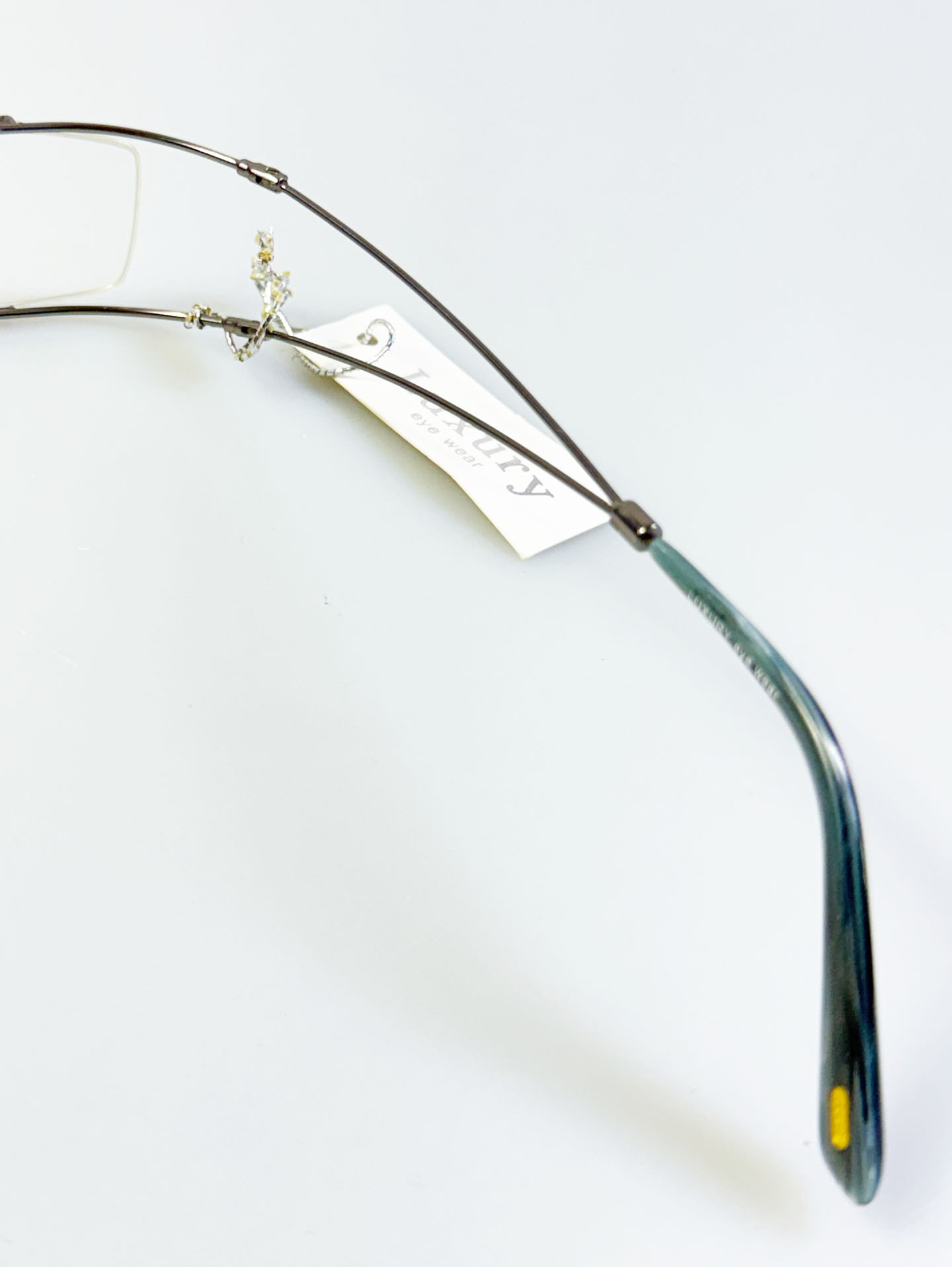 Luxury Occhiali Silver Slim Square Metal Frame Glasses