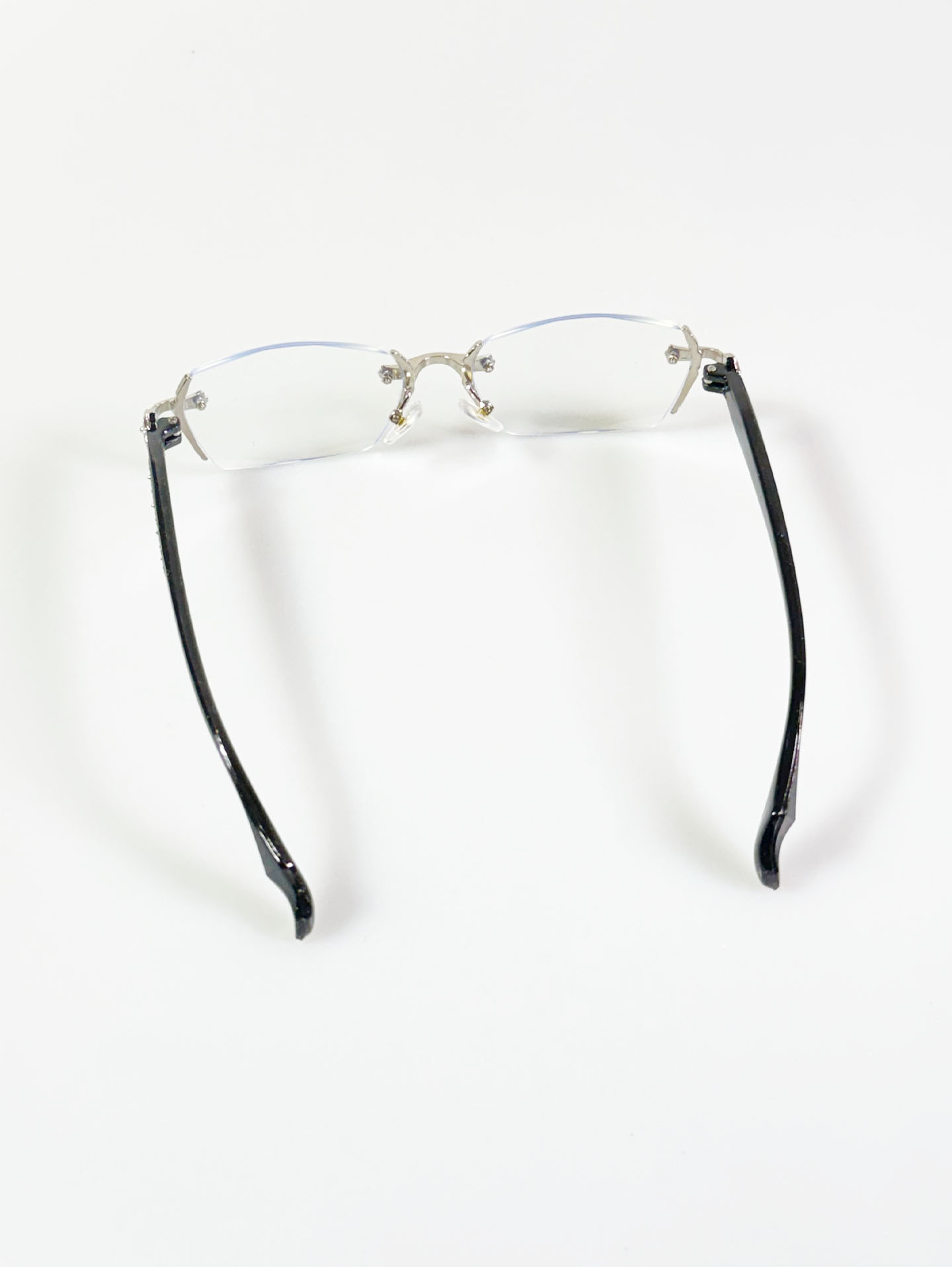 Rimless Slim Square Metal Frame Glasses