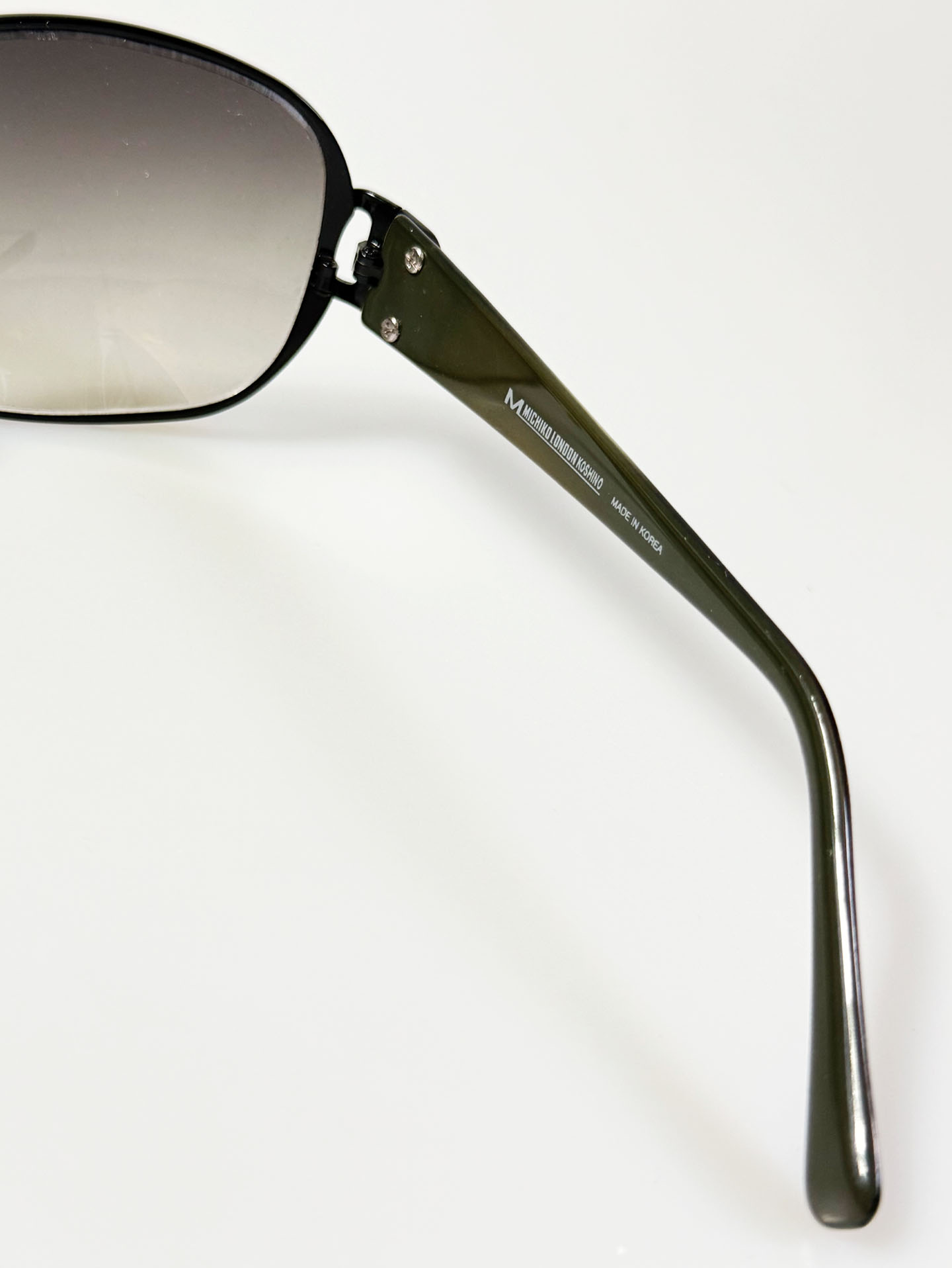 MICHIKO LONDON Black Oversized Butterfly Metal Frame Sunglasses