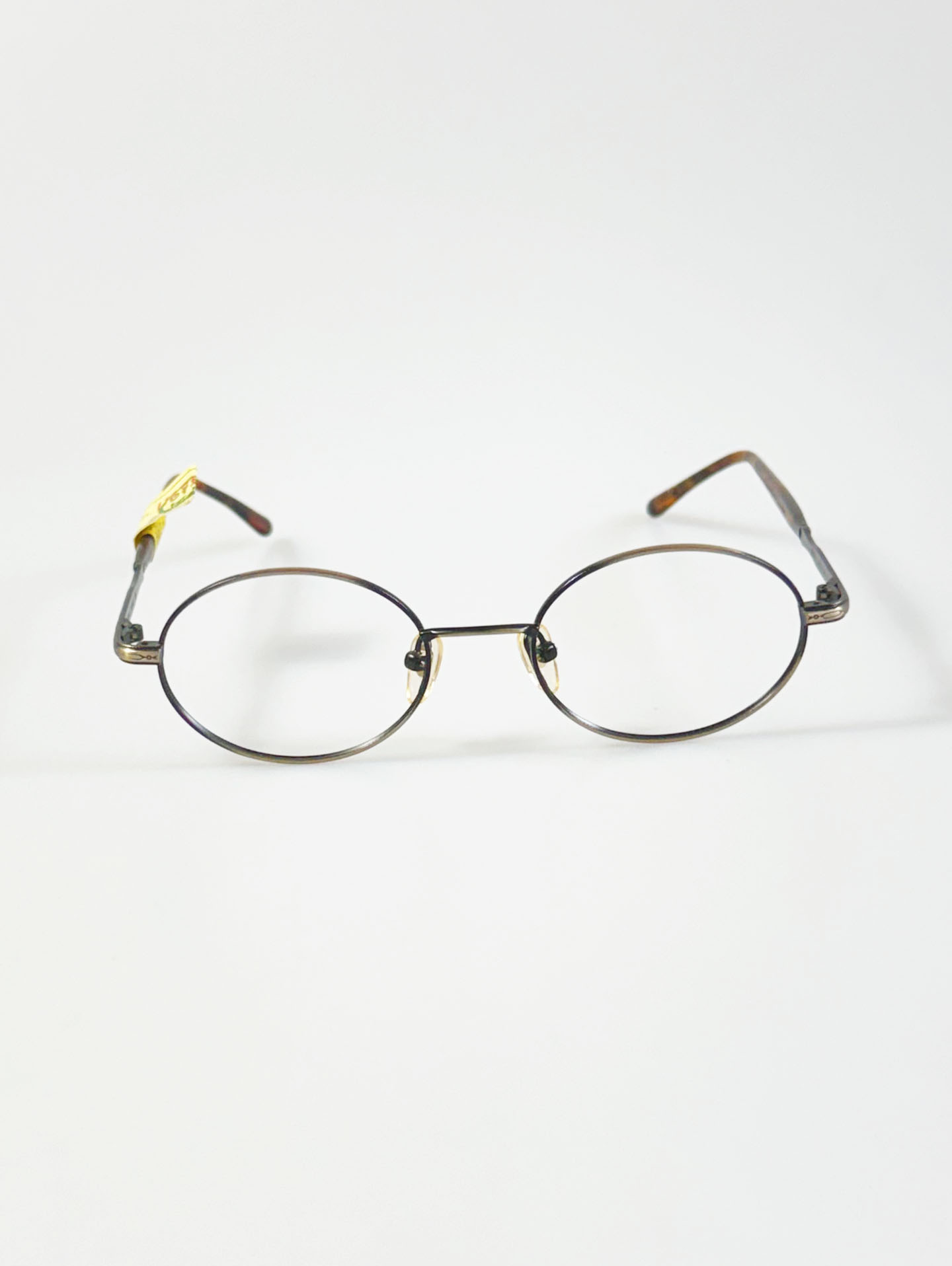 90's OPERA Antique Gold & Black Two-Tone Oval Metal Glasses