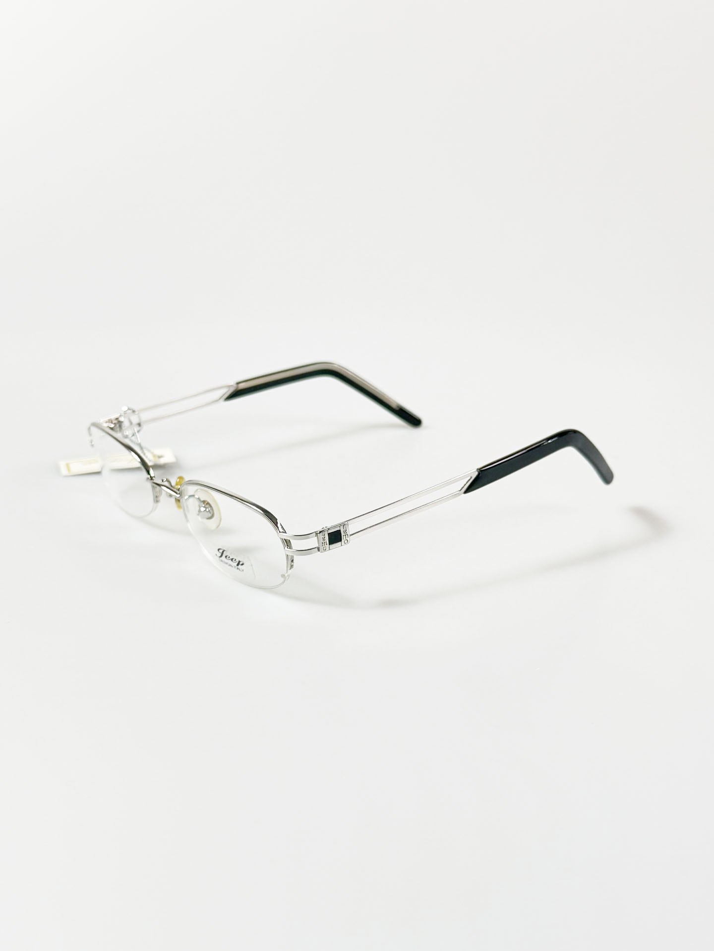 JEEP Silver Half-Rim Oval Metal Frame Glasses